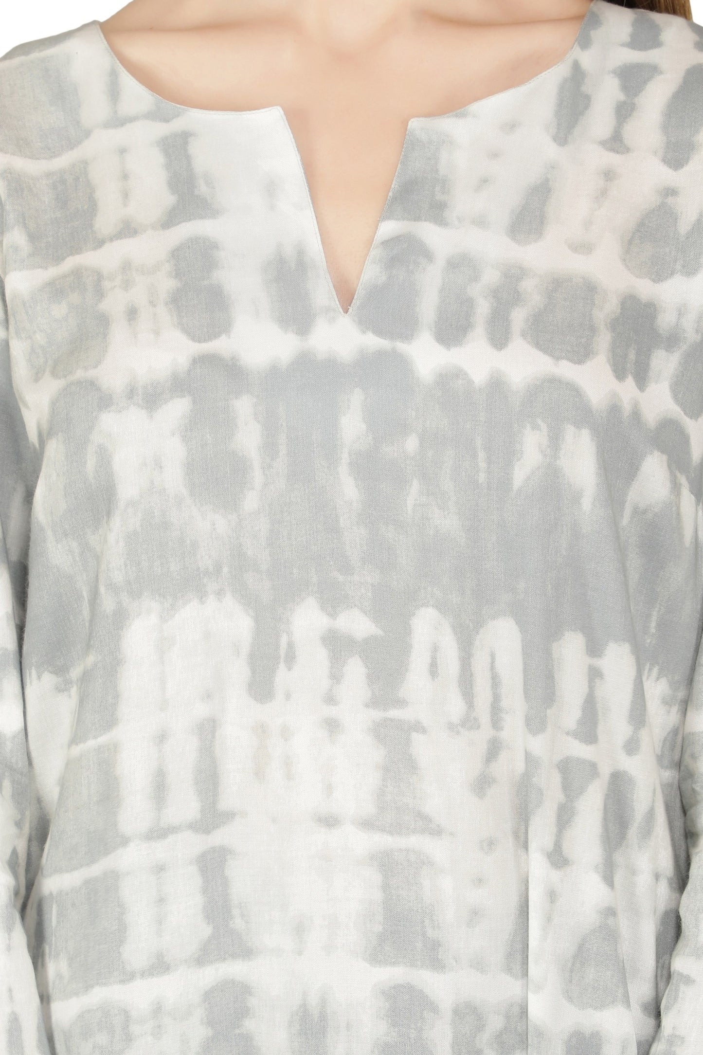 NUEVOSDAMAS Women Rayon Printed Grey Kurta
