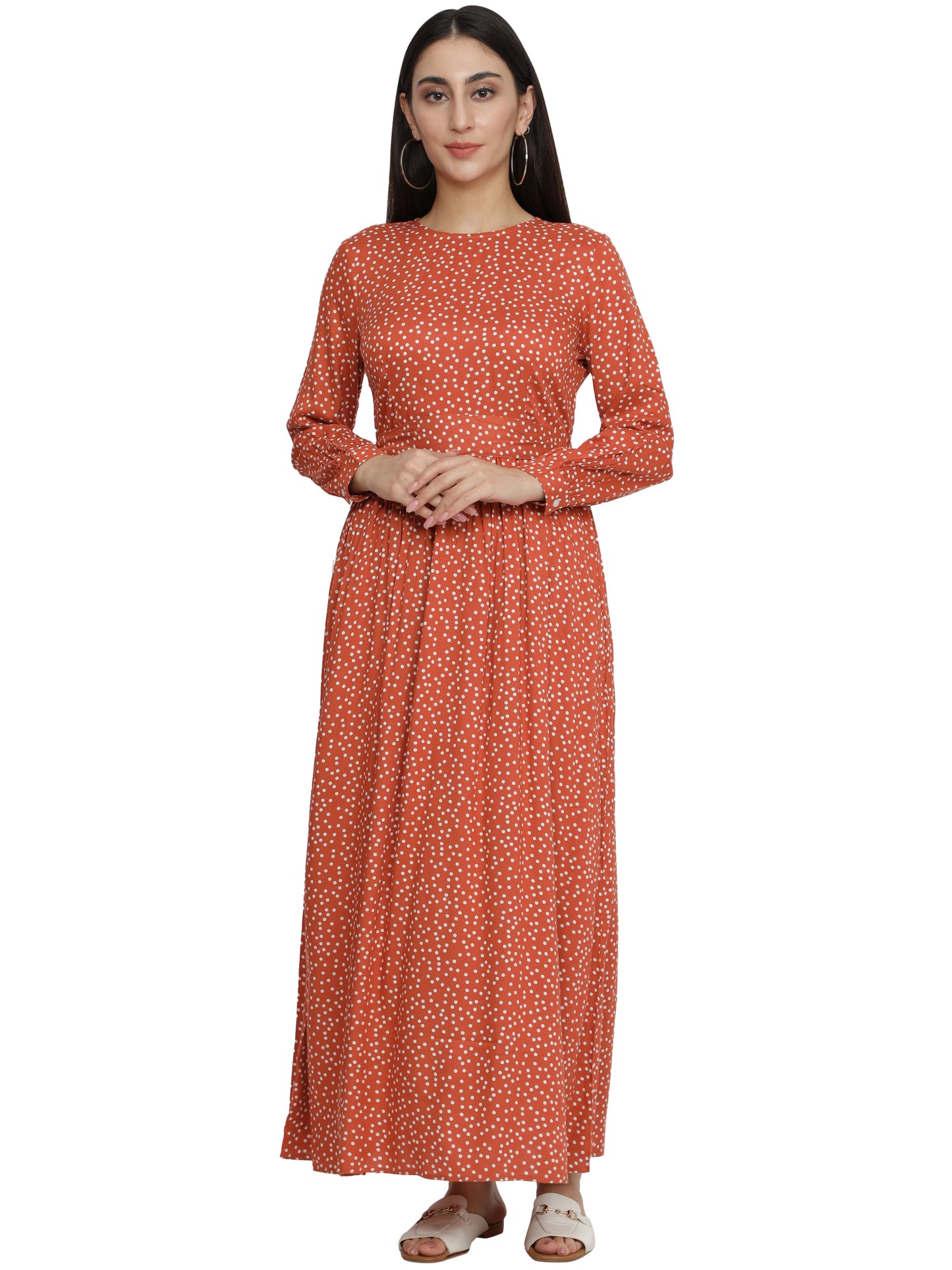 Women Maxi Orange Dress freeshipping - NUEVOSDAMAS