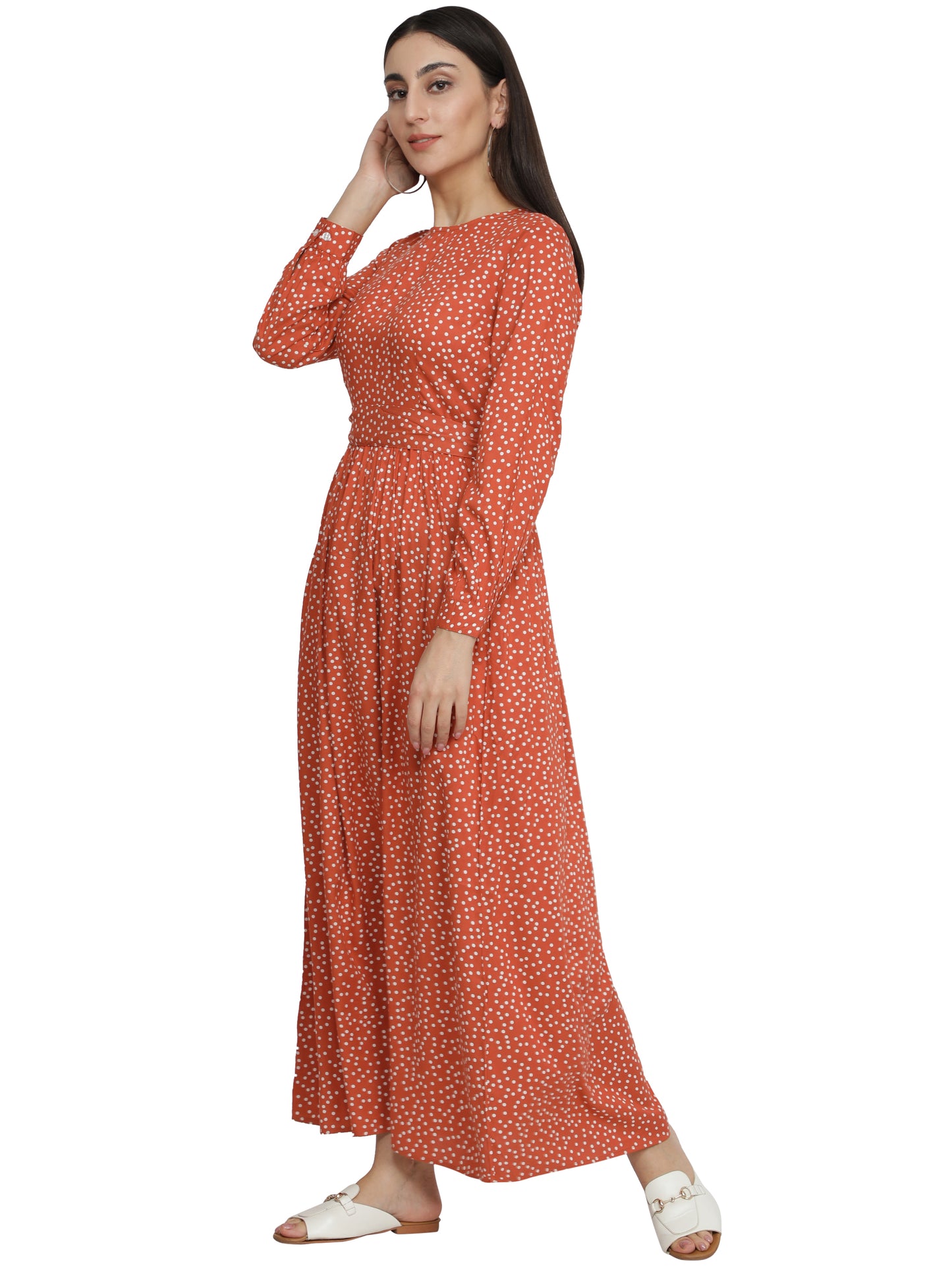 Women Maxi Orange Dress freeshipping - NUEVOSDAMAS