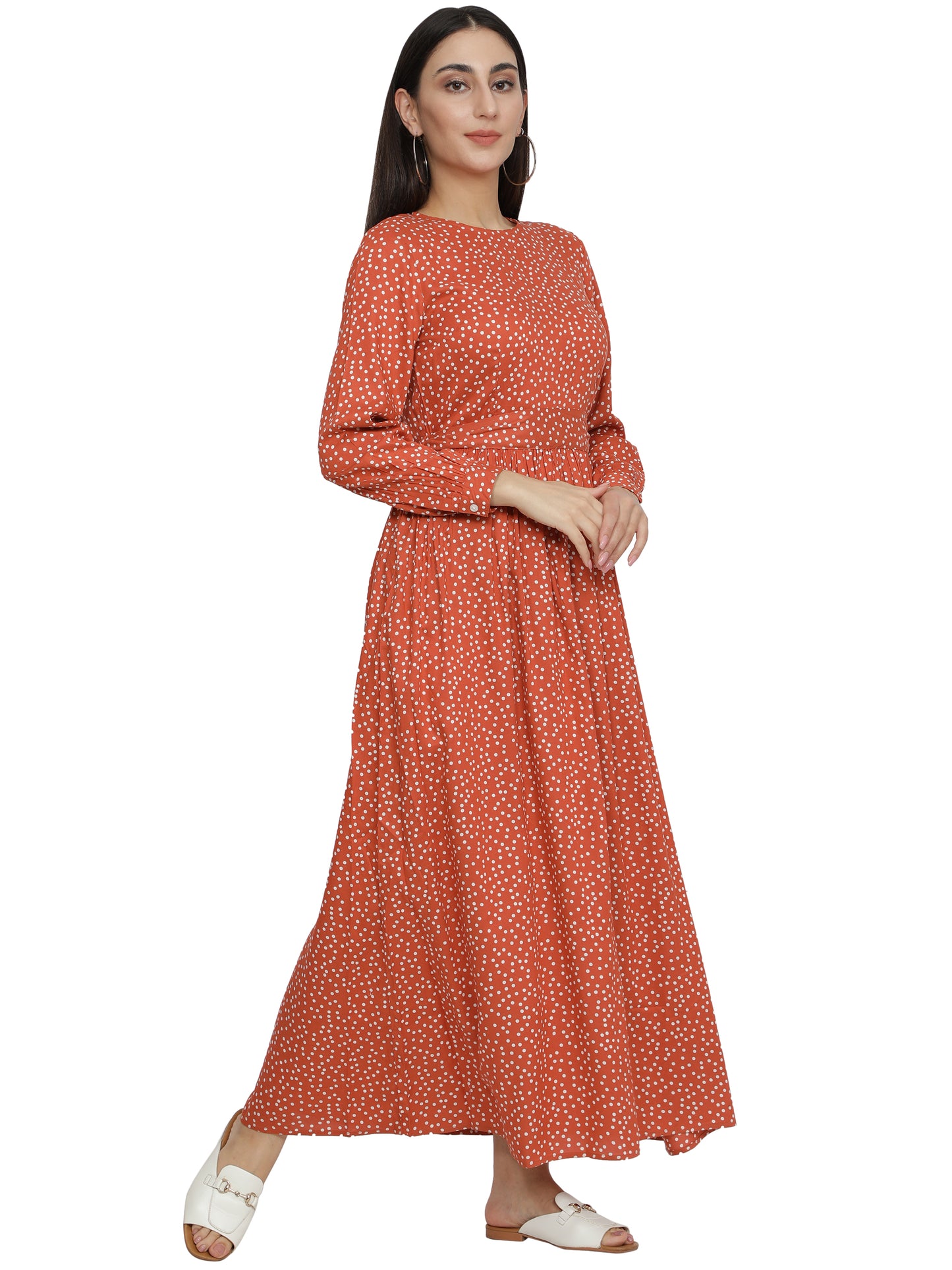 Women Maxi Orange Dress freeshipping - NUEVOSDAMAS