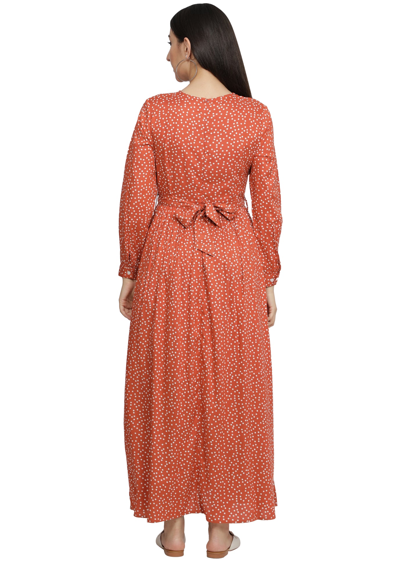 Women Maxi Orange Dress freeshipping - NUEVOSDAMAS