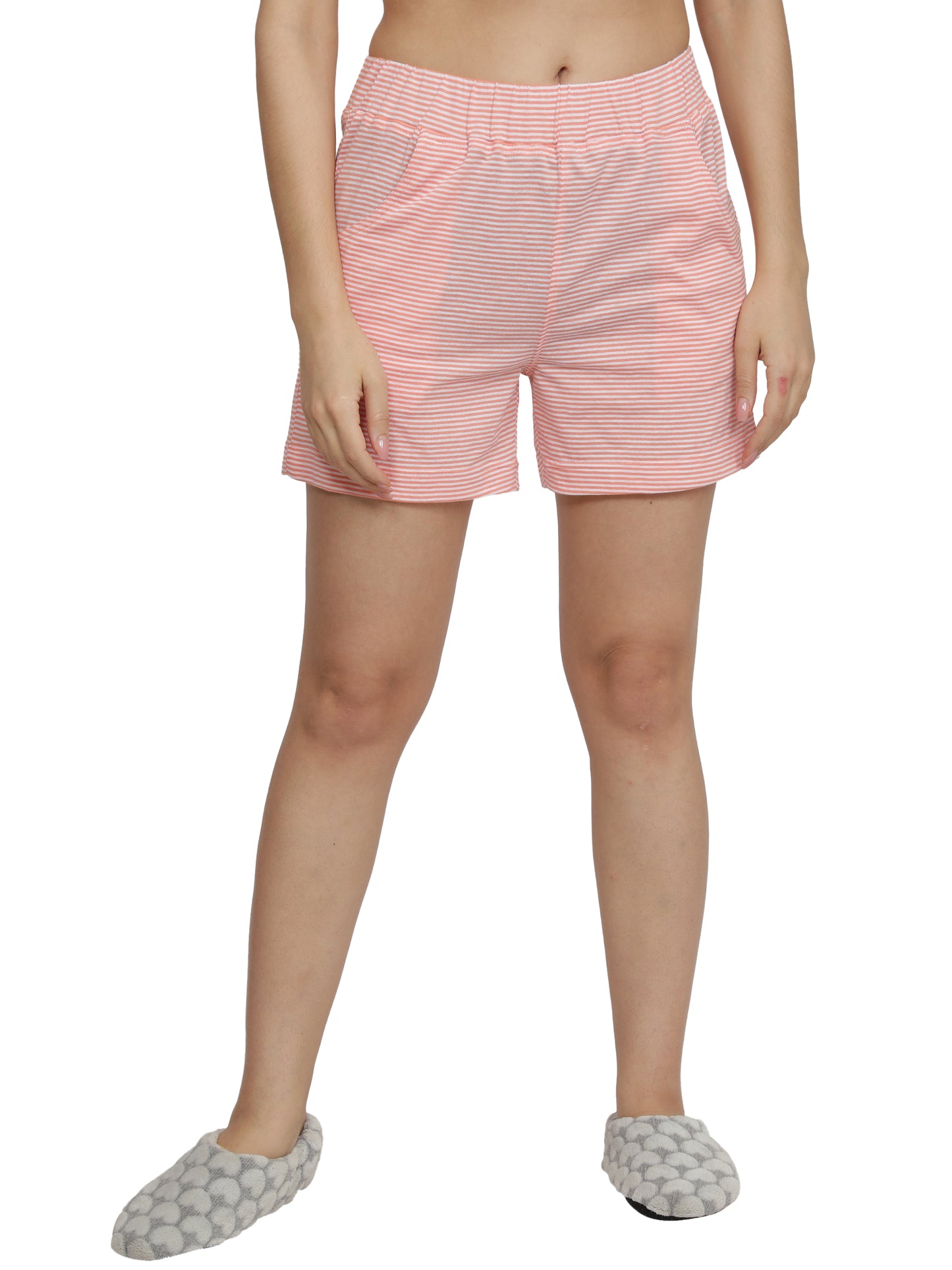 Striped Women Orange Regular Shorts freeshipping - NUEVOSDAMAS