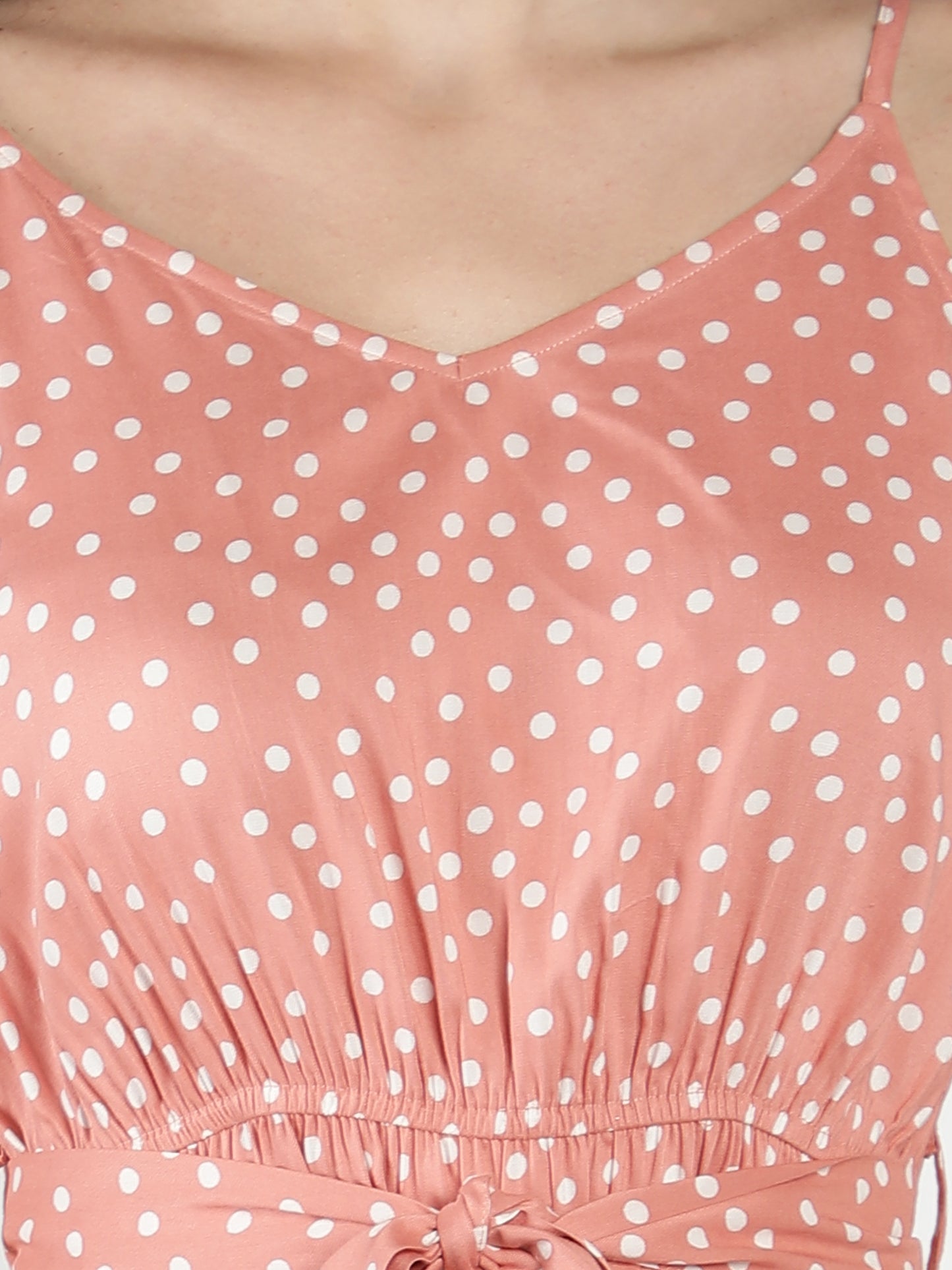 NUEVOSDAMAS Women Western Rayon Printed Dress | Latest Polka Dot Printed Mini Dress