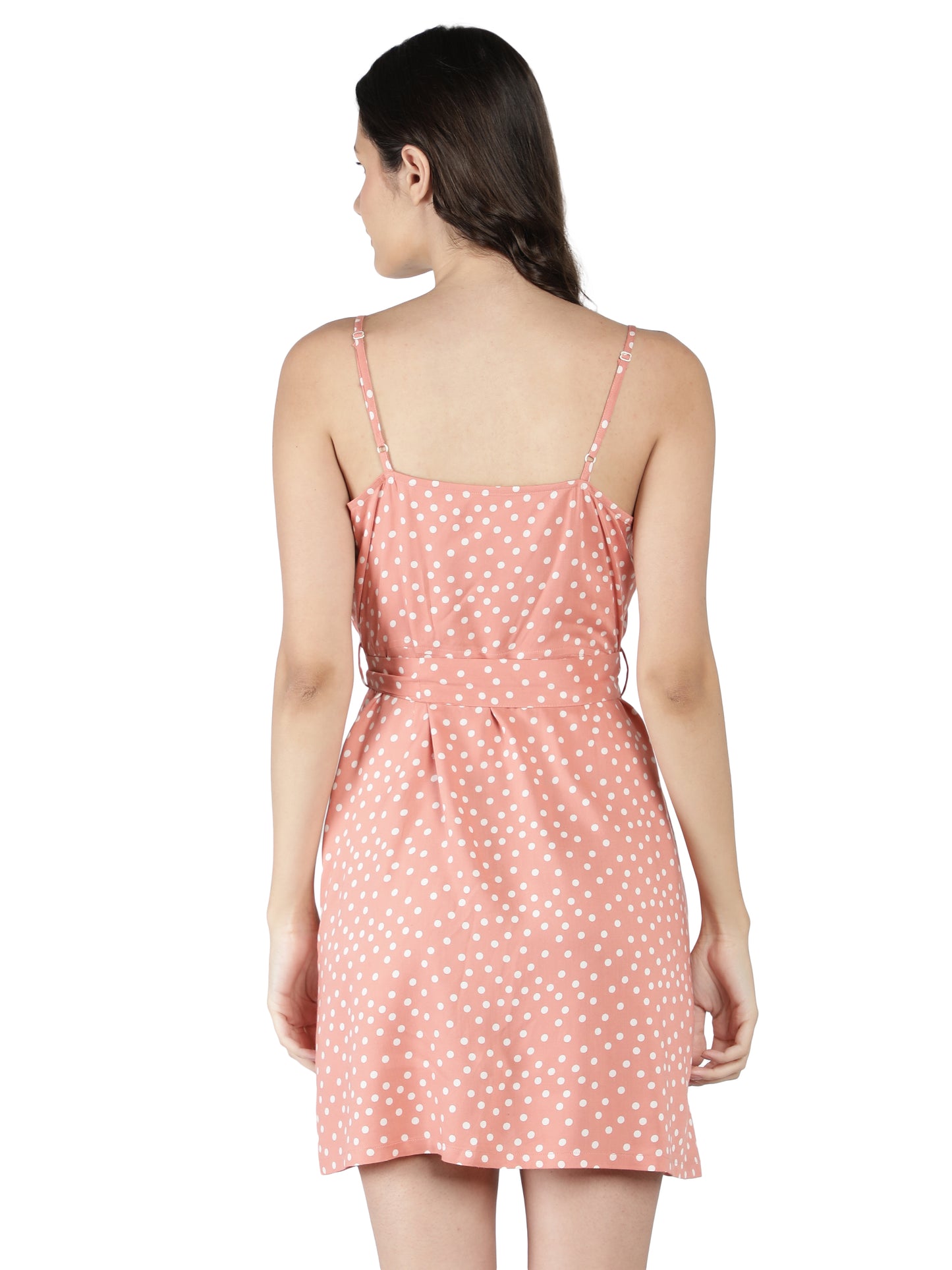 NUEVOSDAMAS Women Western Rayon Printed Dress | Latest Polka Dot Printed Mini Dress