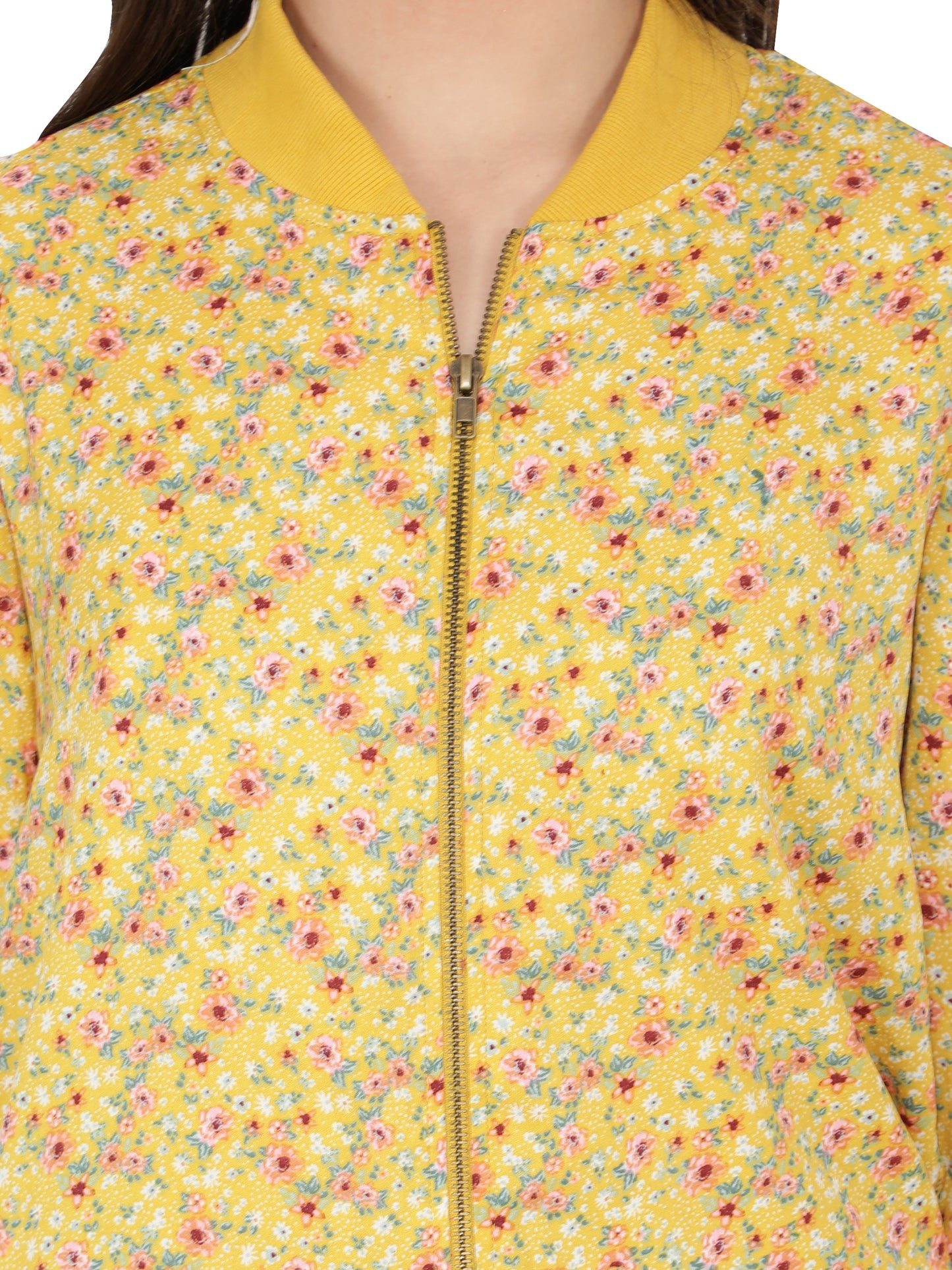 Full Sleeve Floral Print Women Bomber Jacket freeshipping - NUEVOSDAMAS