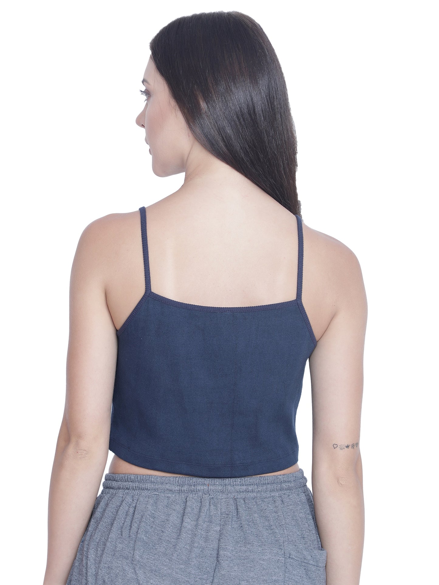 Casual Sleeveless Solid Women Blue Top