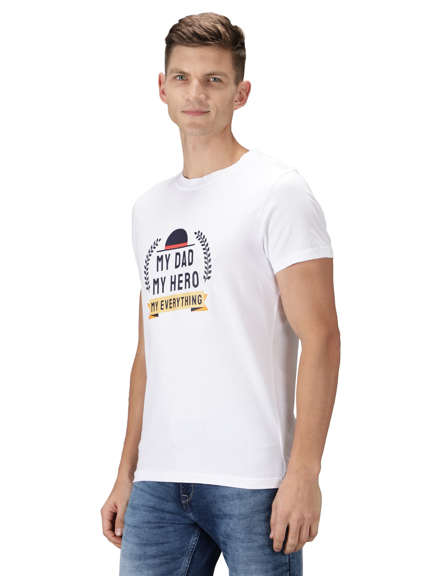 NUEVOSPORTA Men's Cotton Quote Printed White T-Shirt