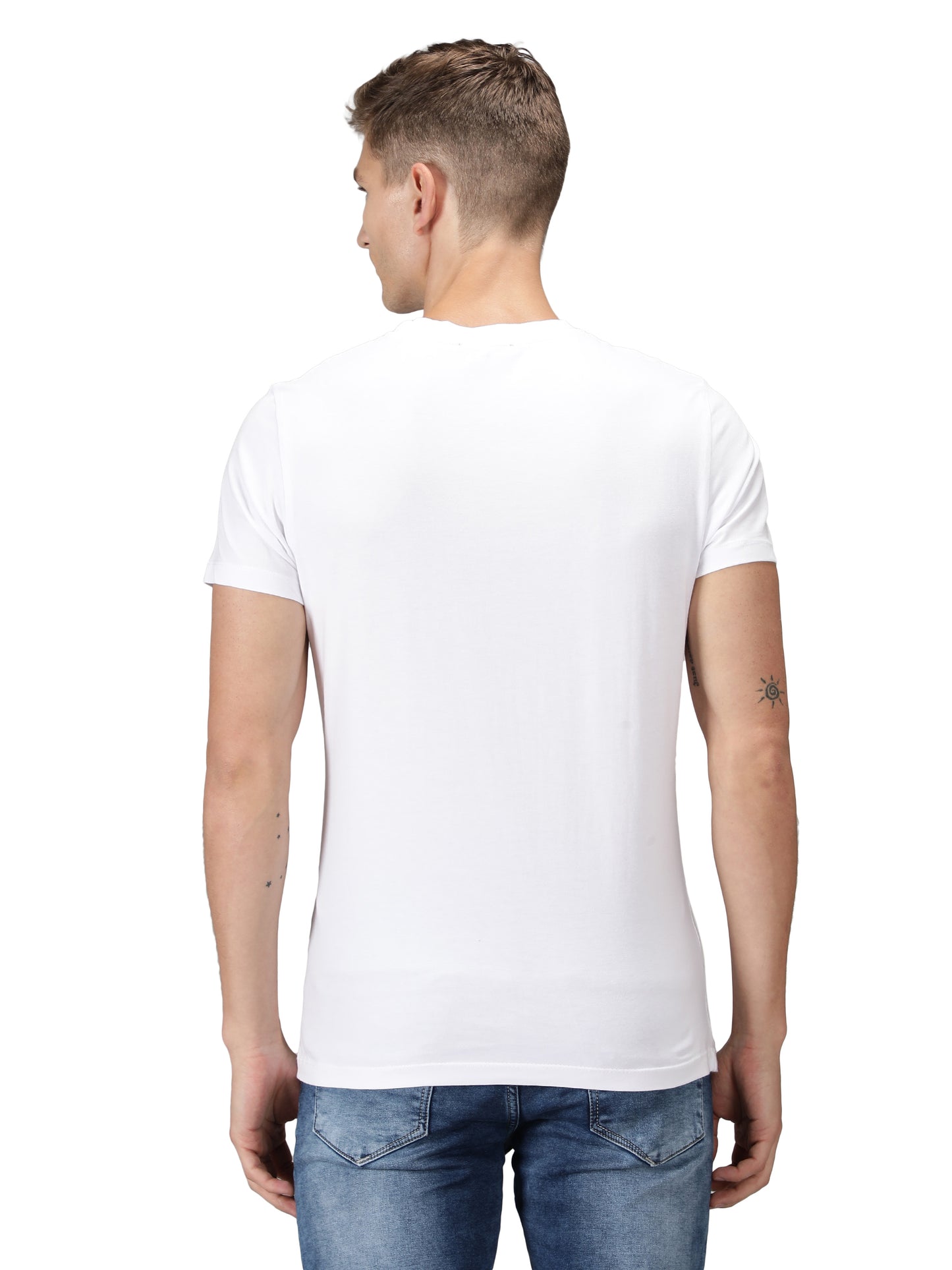 NUEVOSPORTA Men's Cotton Quote Printed White T-Shirt