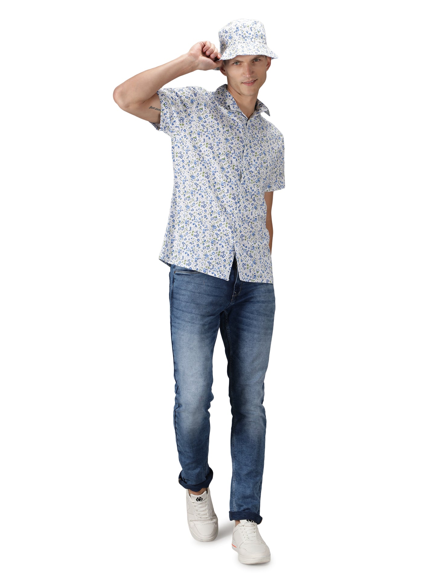 NUEVOSPORTA Men's Rayon Printed Shirt I HD Tropical Print Summer Wear Shirt