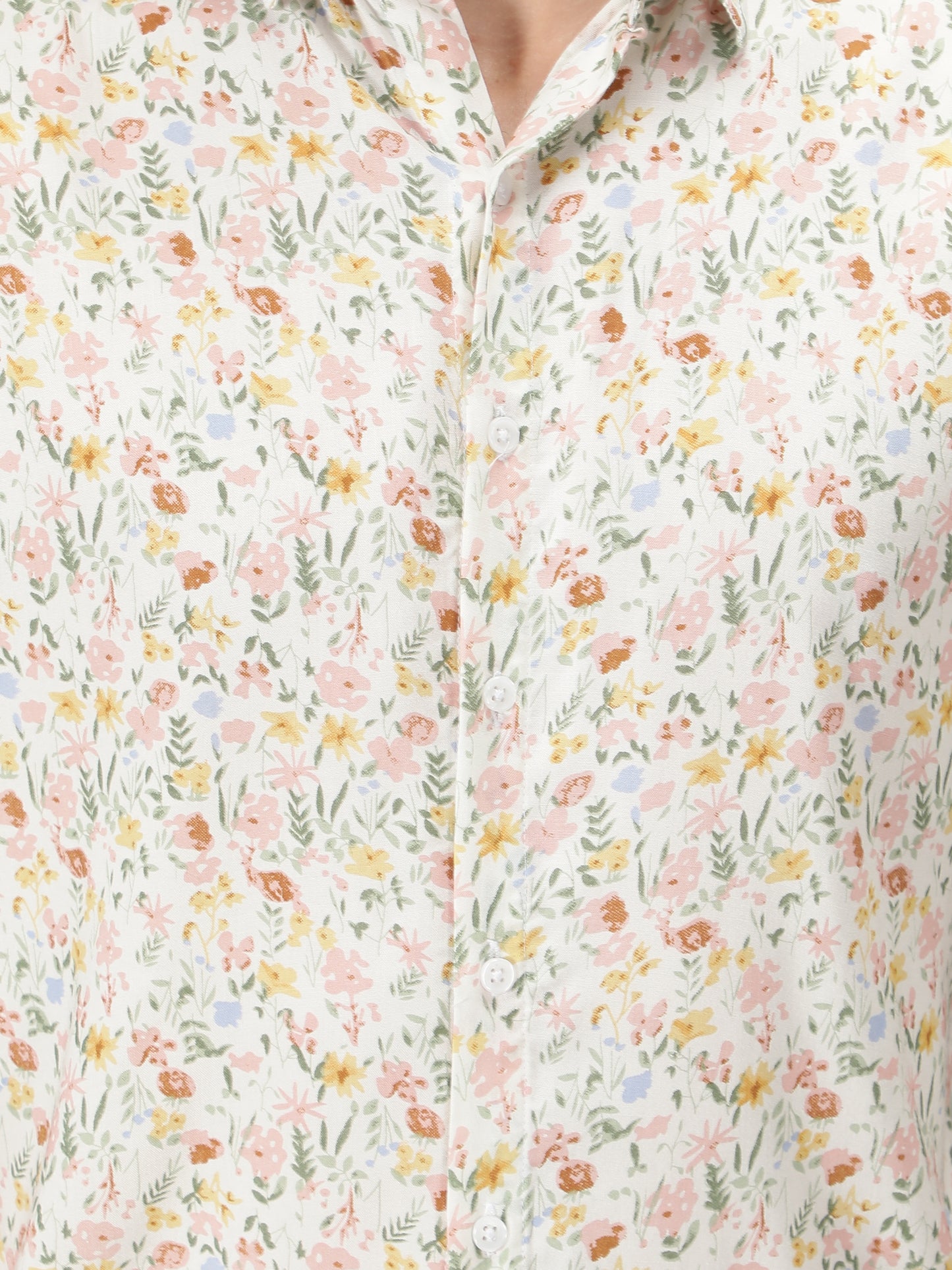 NUEVOSPORTA Men's Rayon Printed Beige Shirt