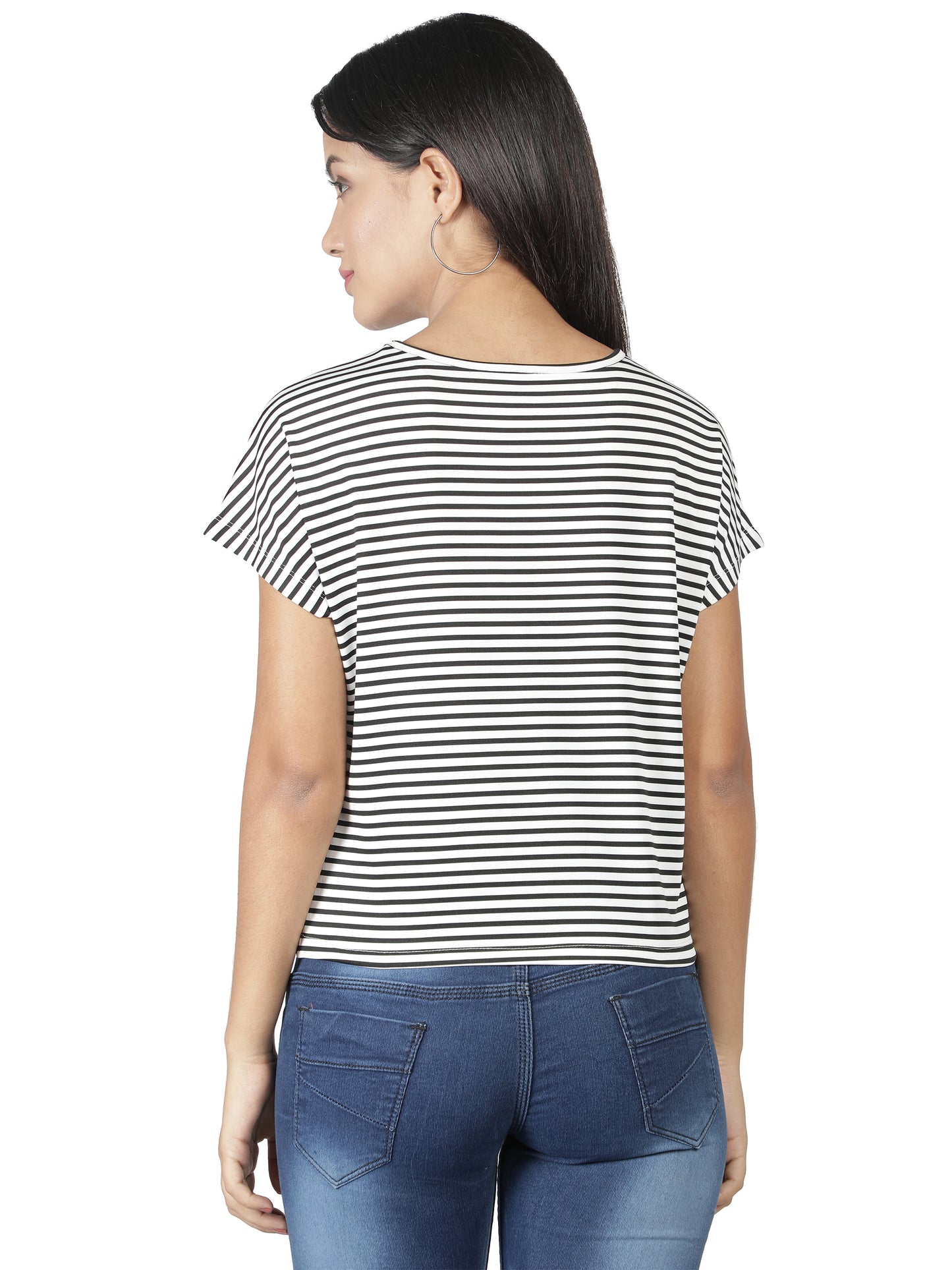 NUEVOSDAMAS Women Rayon Graphic Printed Black Top