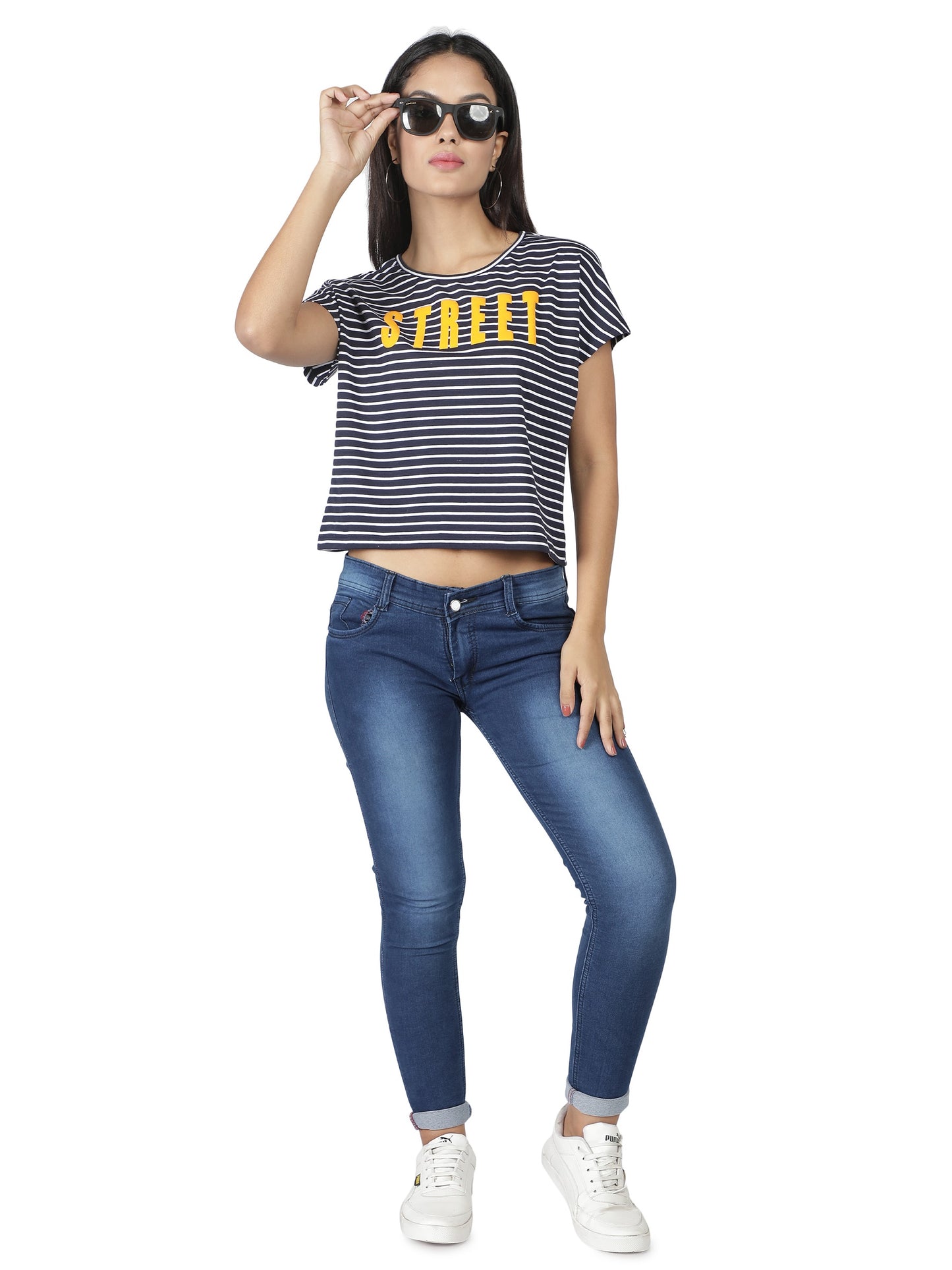 NUEVOSDAMAS Women Rayon Graphic Printed Blue Top