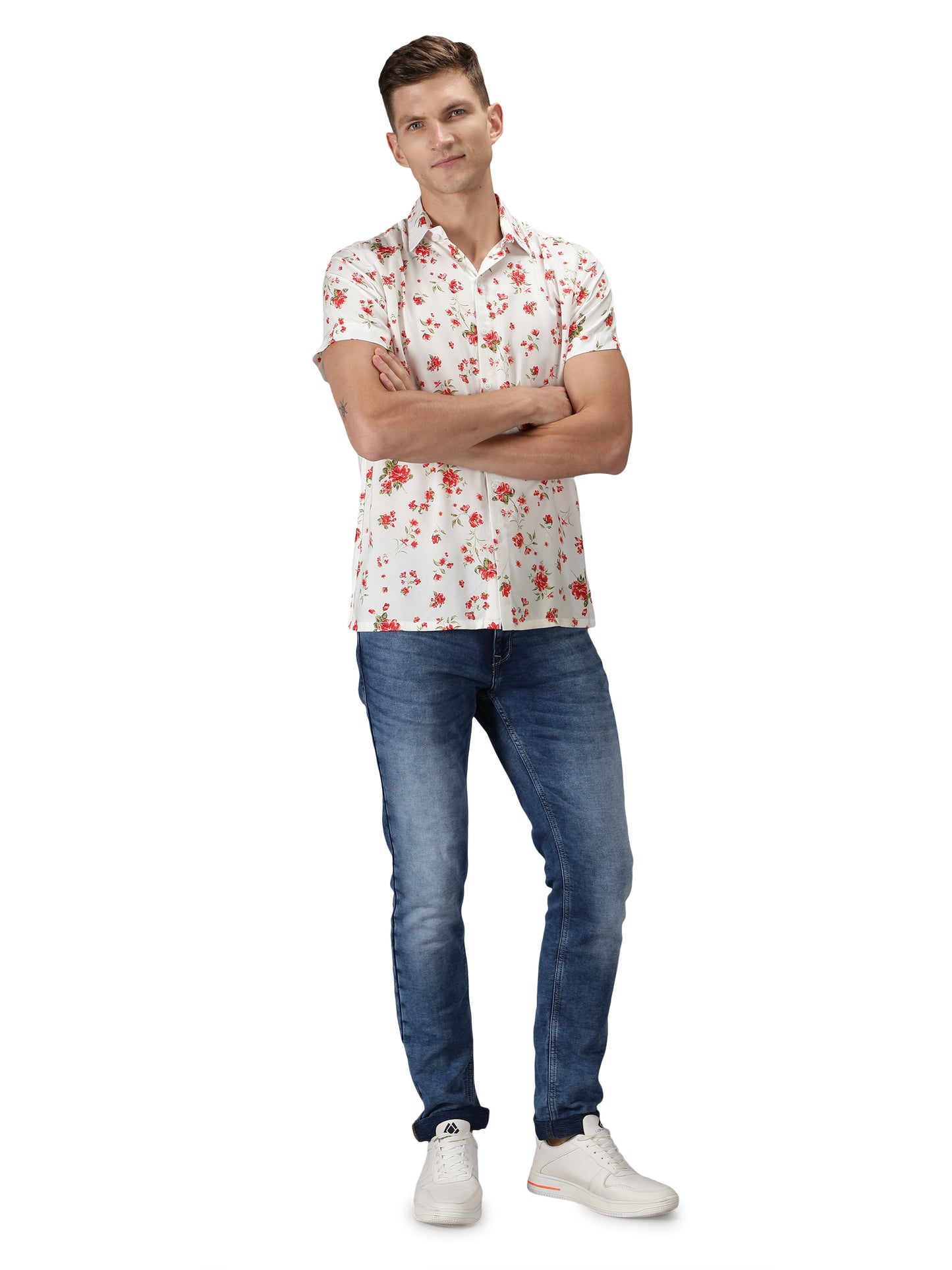 NUEVOSPORTA Men's Rayon Printed Shirt I HD Tropical Print Summer Wear Shirt