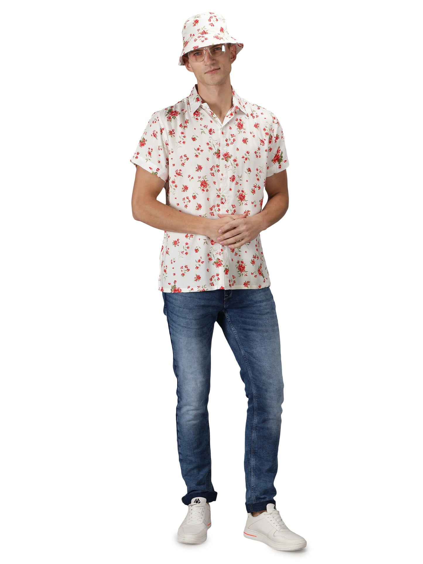 NUEVOSPORTA Men's Rayon Printed Shirt I HD Tropical Print Summer Wear Shirt