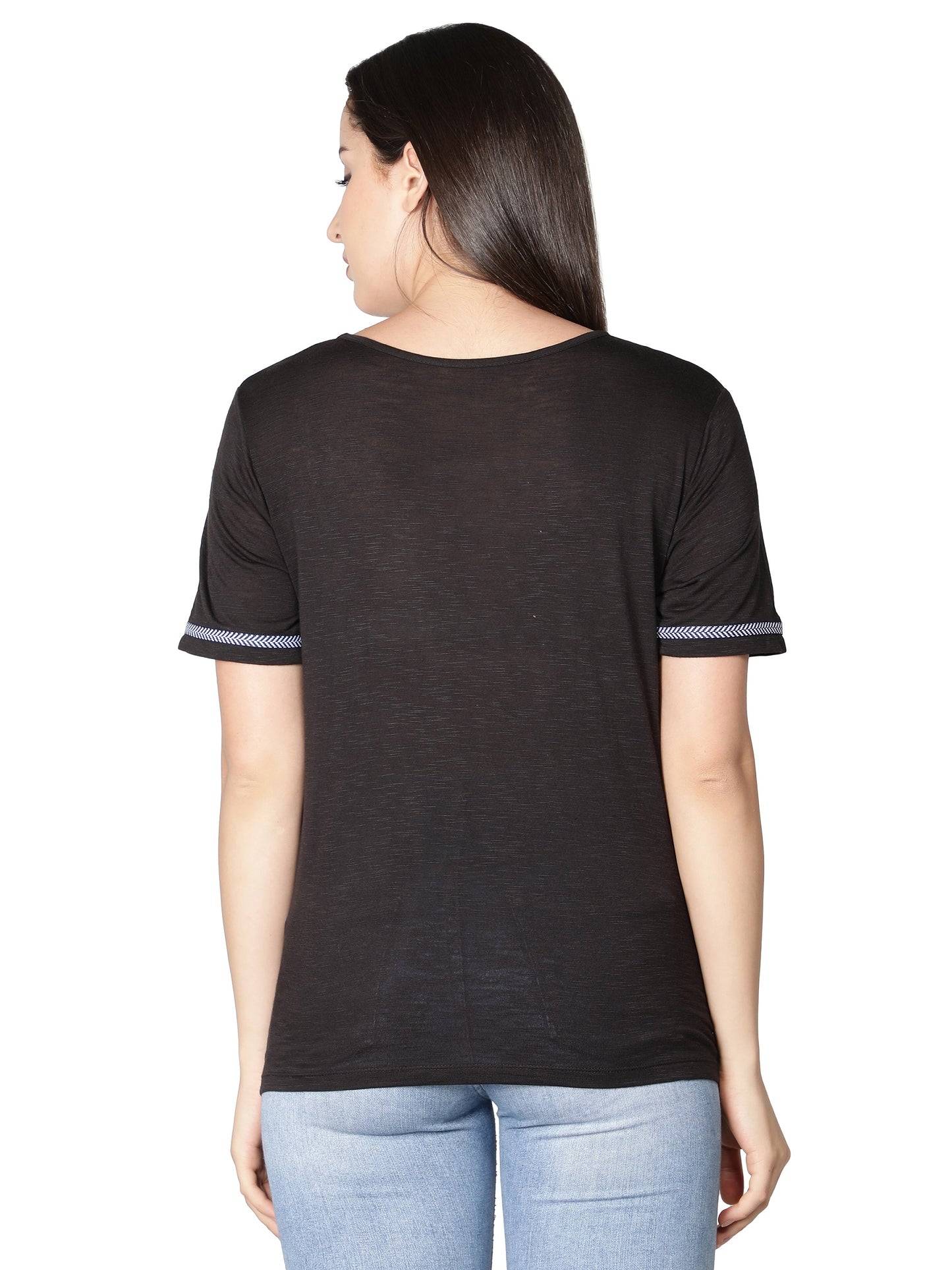 NUEVOSDAMAS Women Rayon Printed T-Shirt