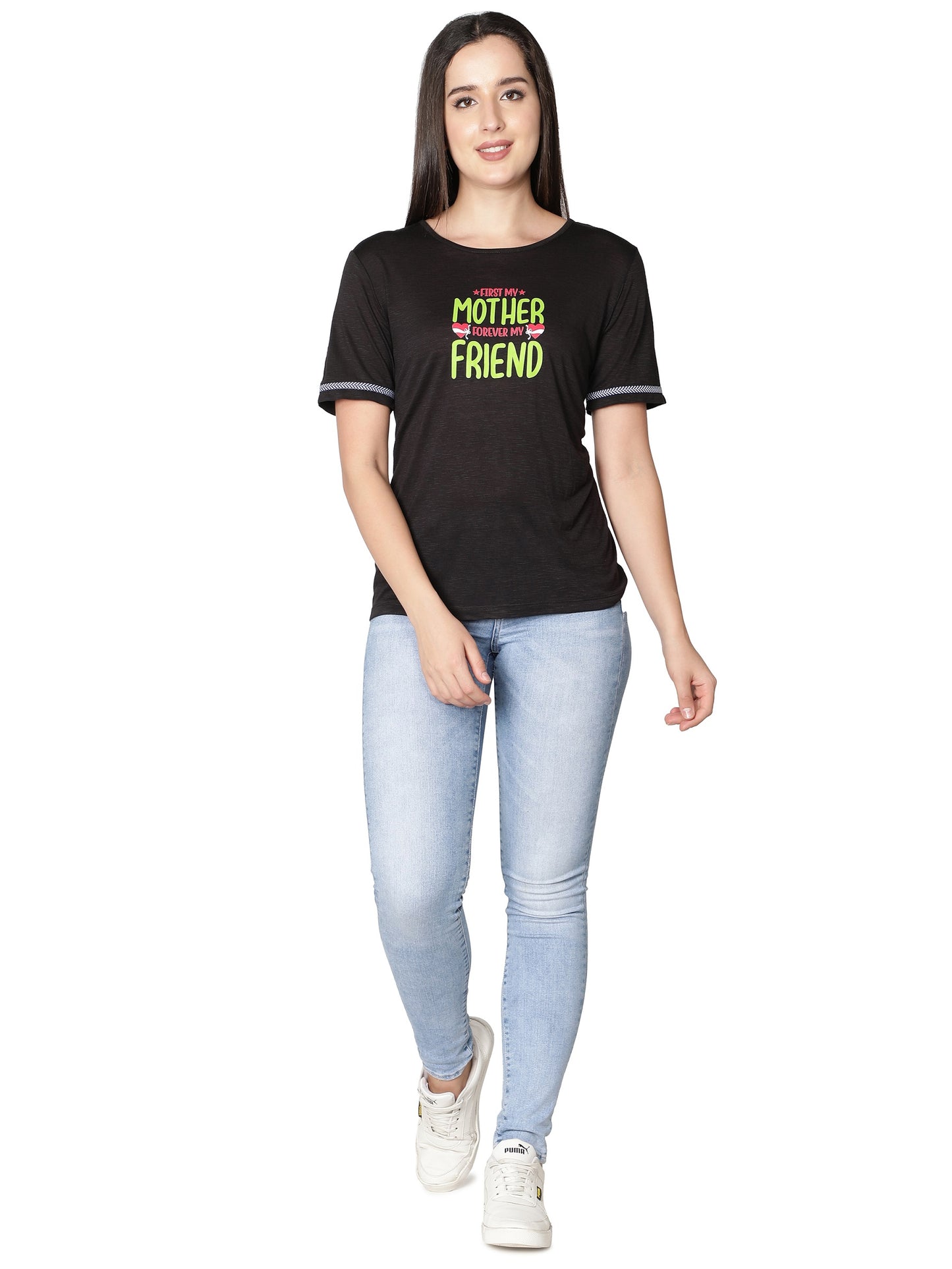NUEVOSDAMAS Women Rayon Printed T-Shirt