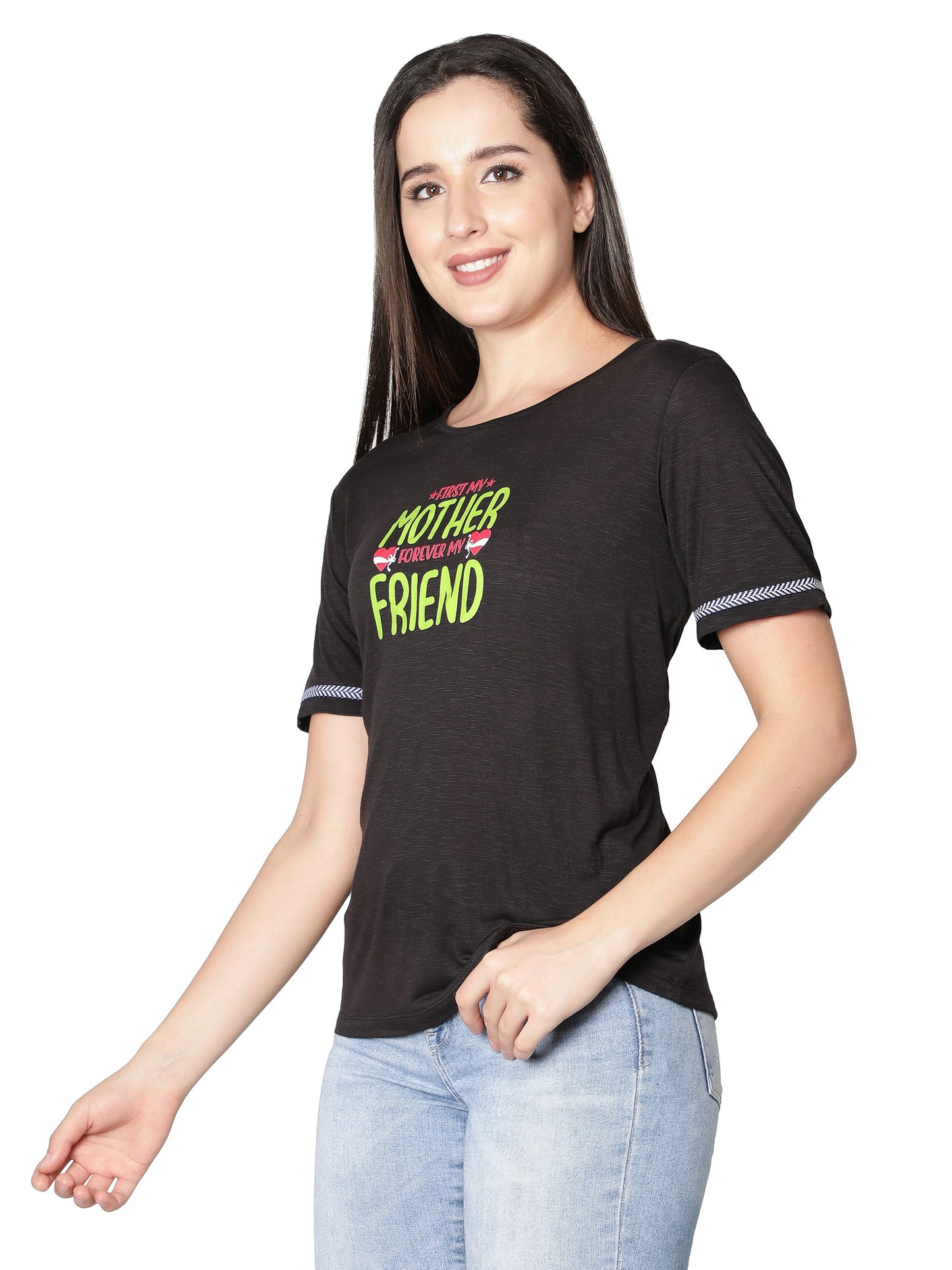 NUEVOSDAMAS Women Rayon Printed T-Shirt