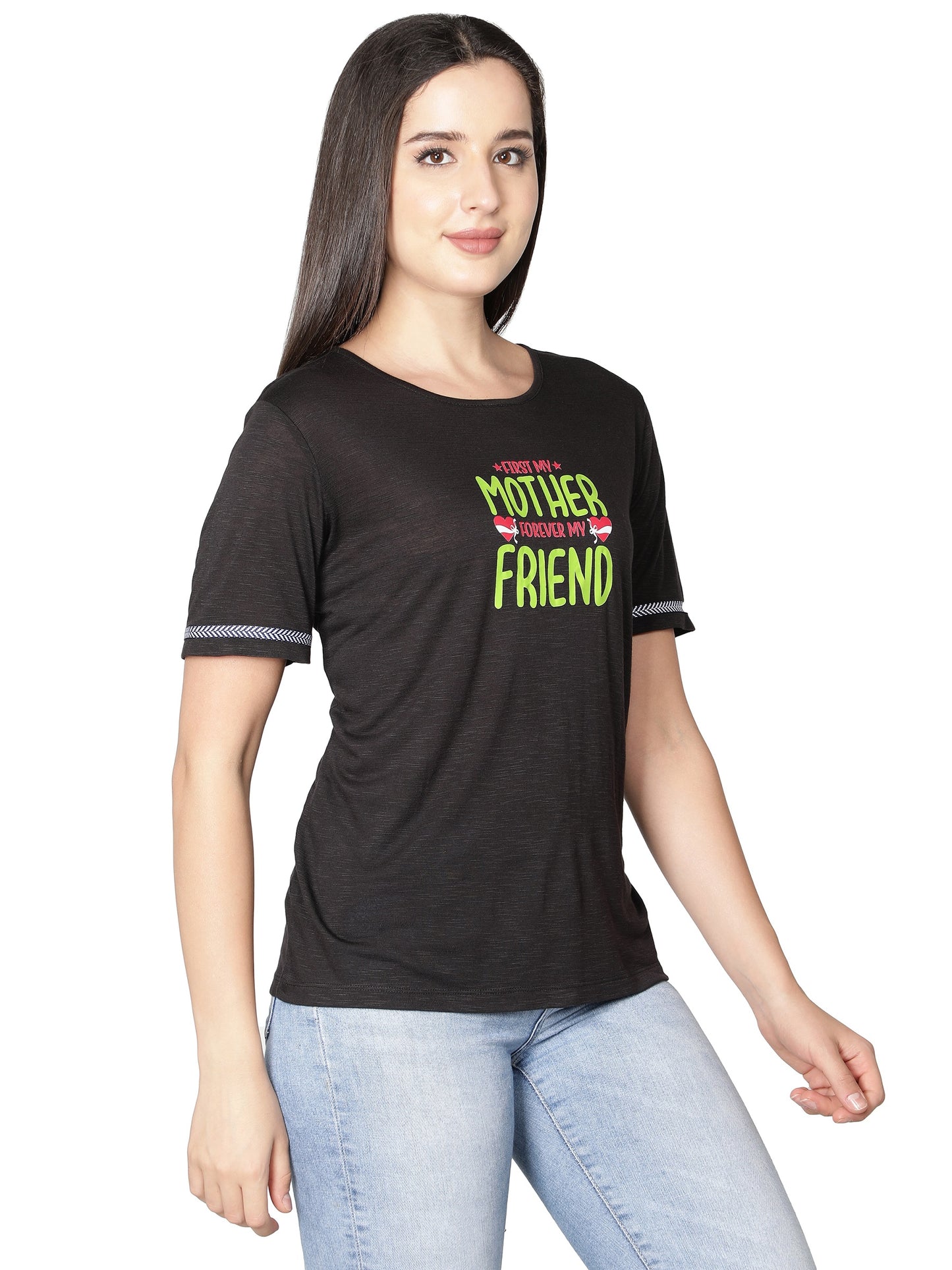NUEVOSDAMAS Women Rayon Printed T-Shirt