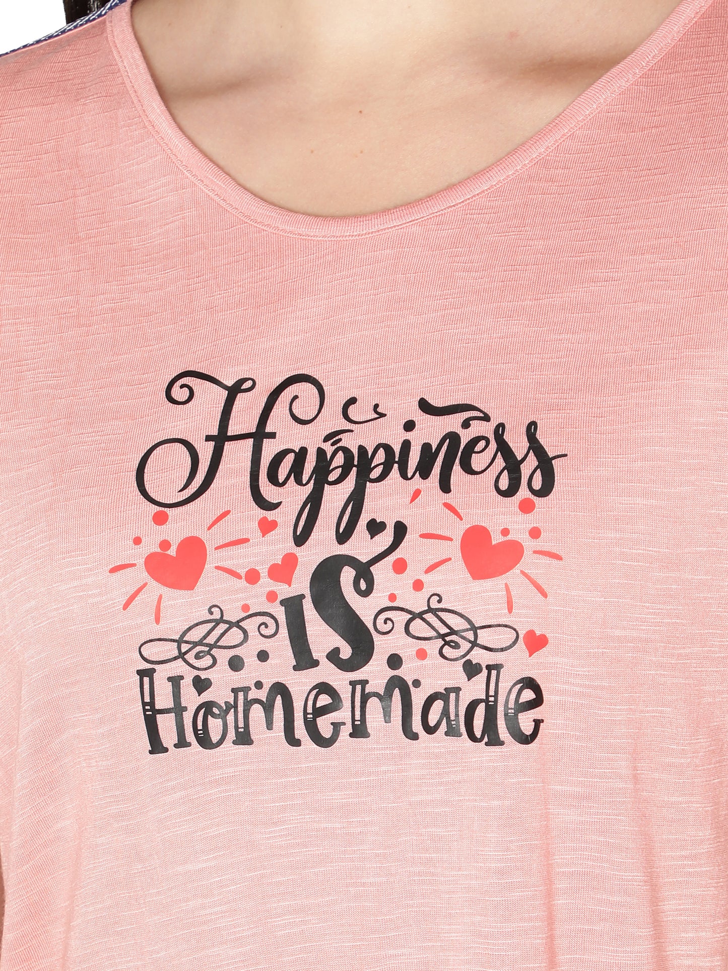 NUEVOSDAMAS Women Rayon Printed Pink T-Shirt