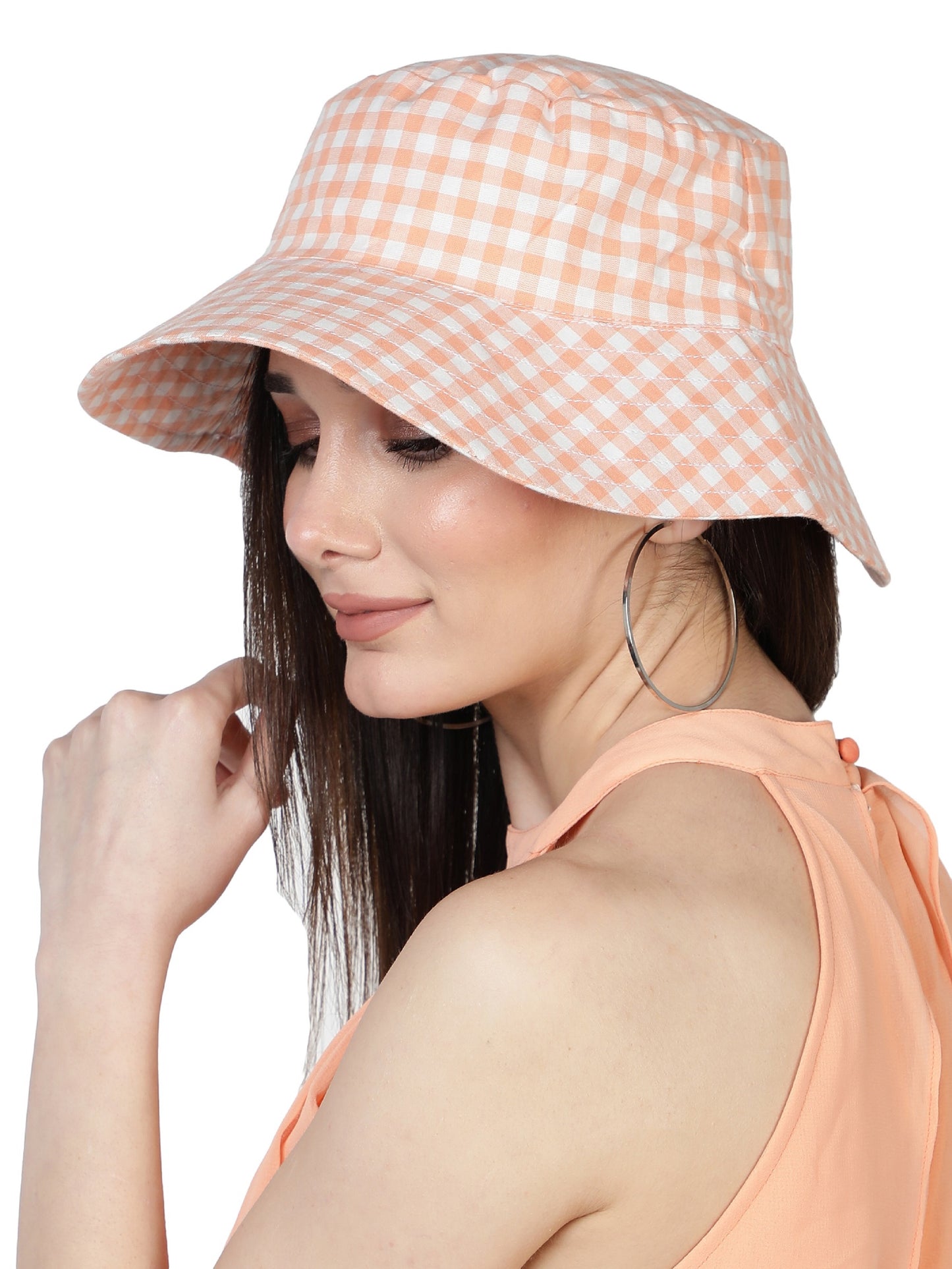 NUEVOSDAMAS Women Rayon Solid Hat Orange
