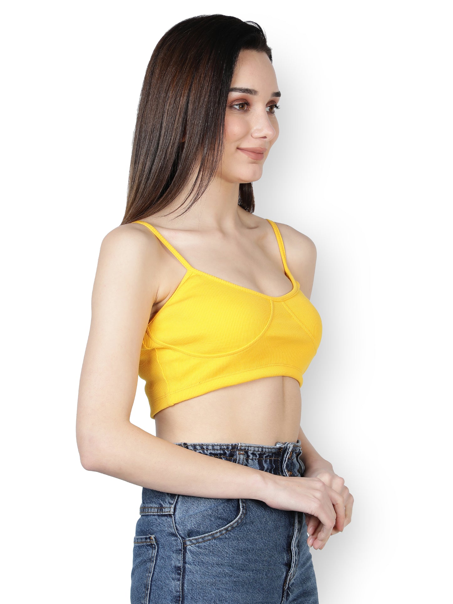 NUEVOSDAMAS Women Western Cotton Lycra Rib Solid Bralette Bra