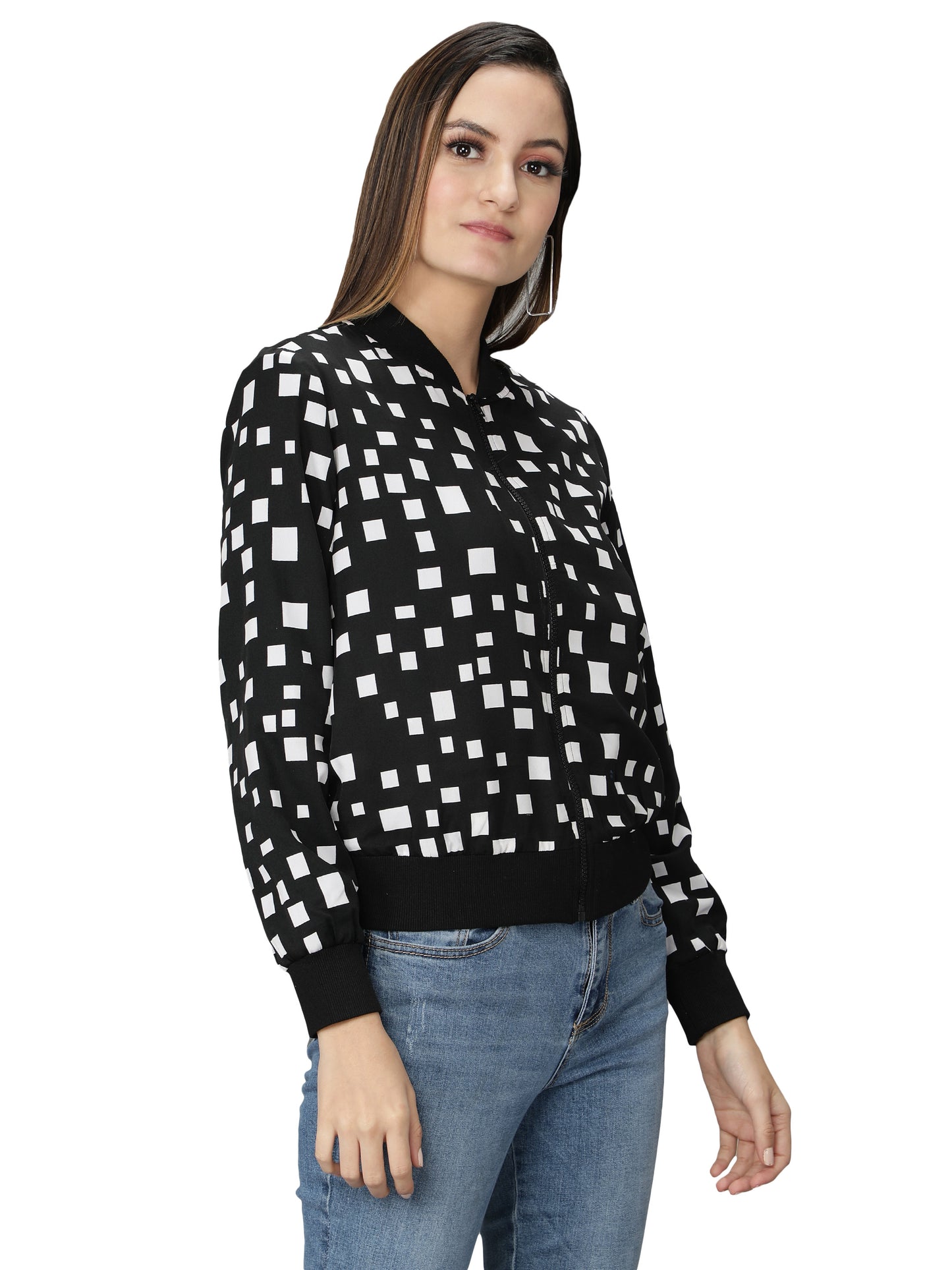NUEVOSDAMAS woman's blouson Jacket Black White