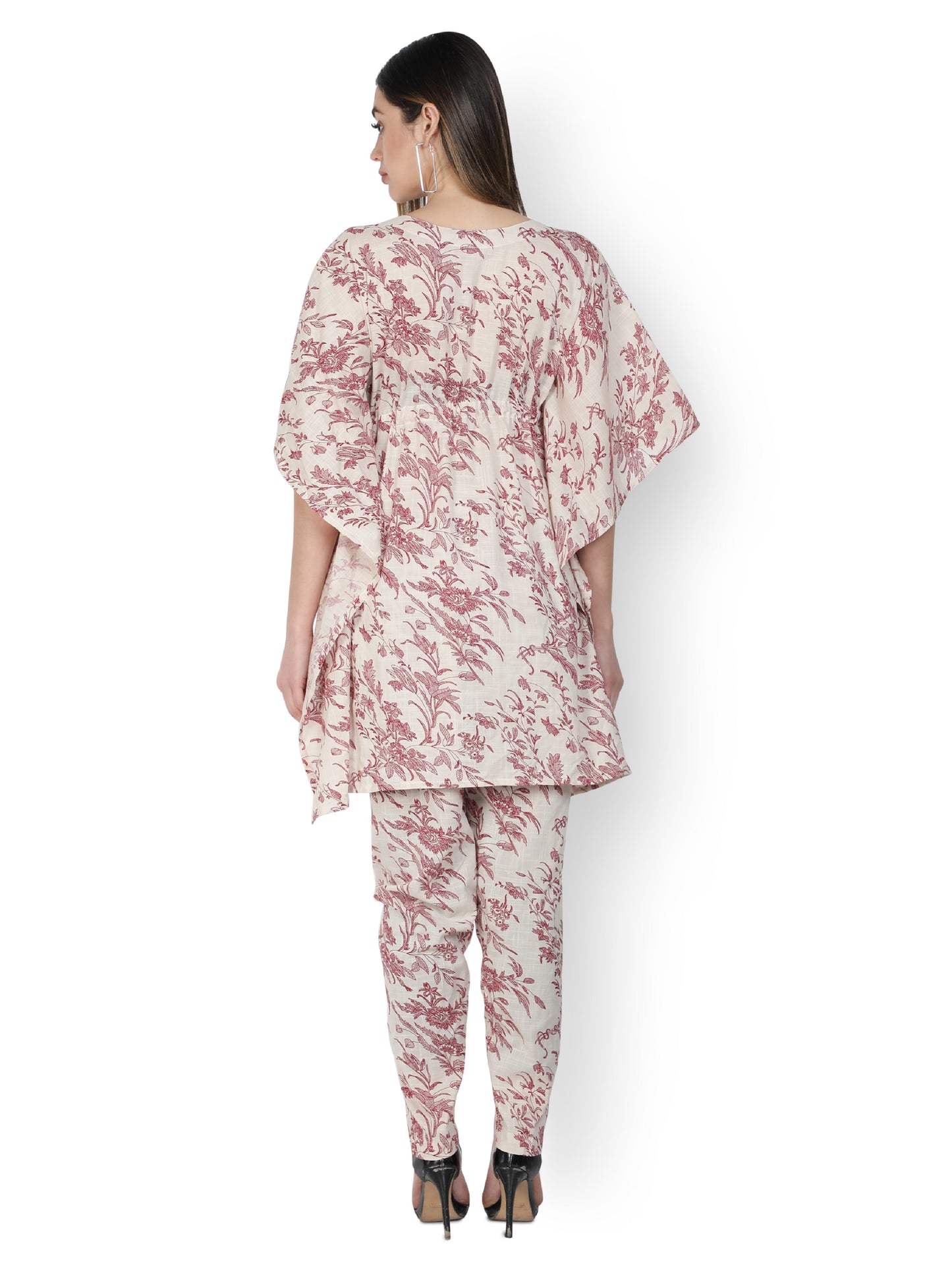 NUEVOSDAMAS Rayon Floral Printed Kaftan Set for Women