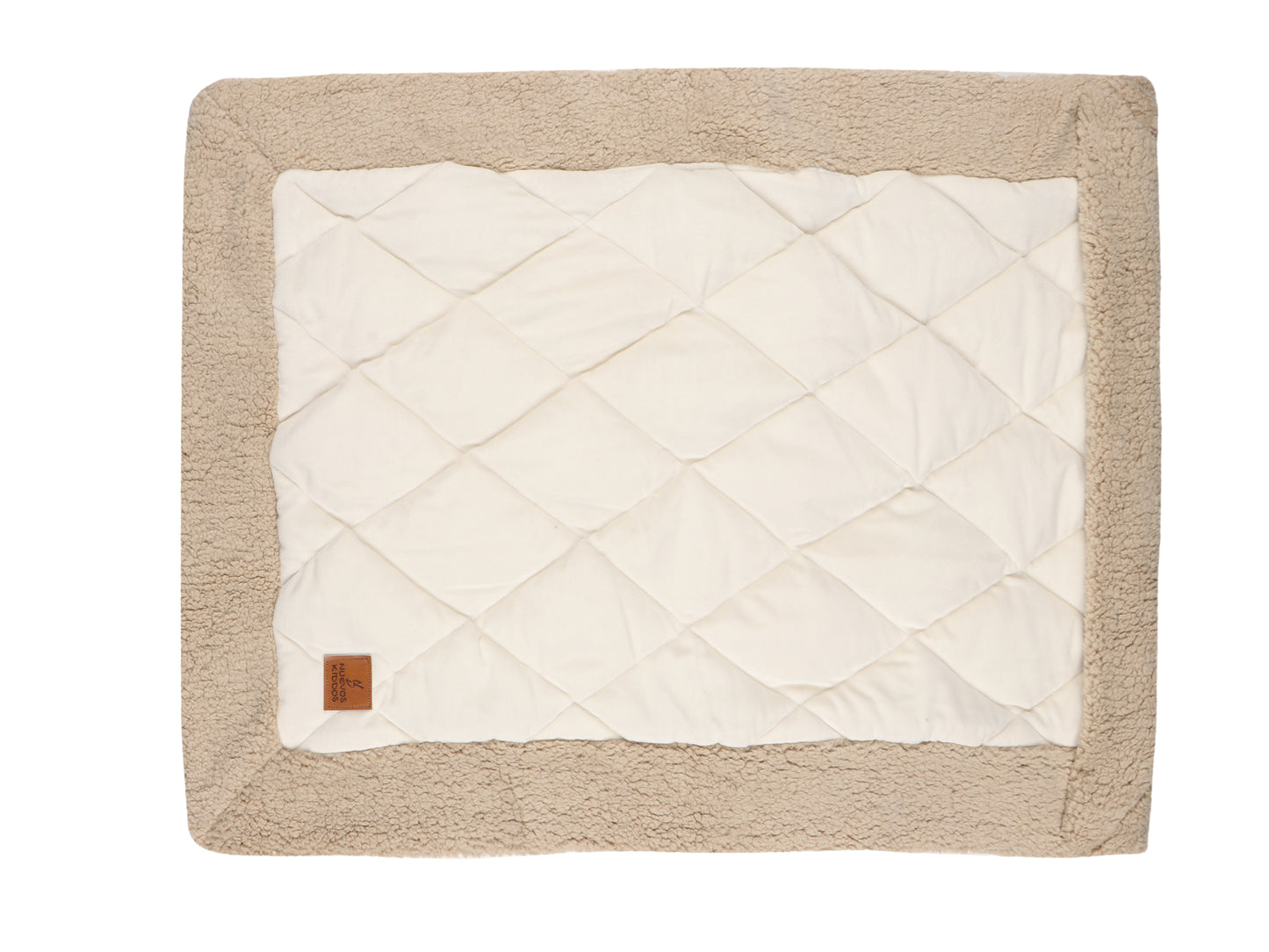 NUEVOSGHAR Solid Quilted Soft Velvet Fur Baby Blanket (0-24 Months) - Beige-Ivory