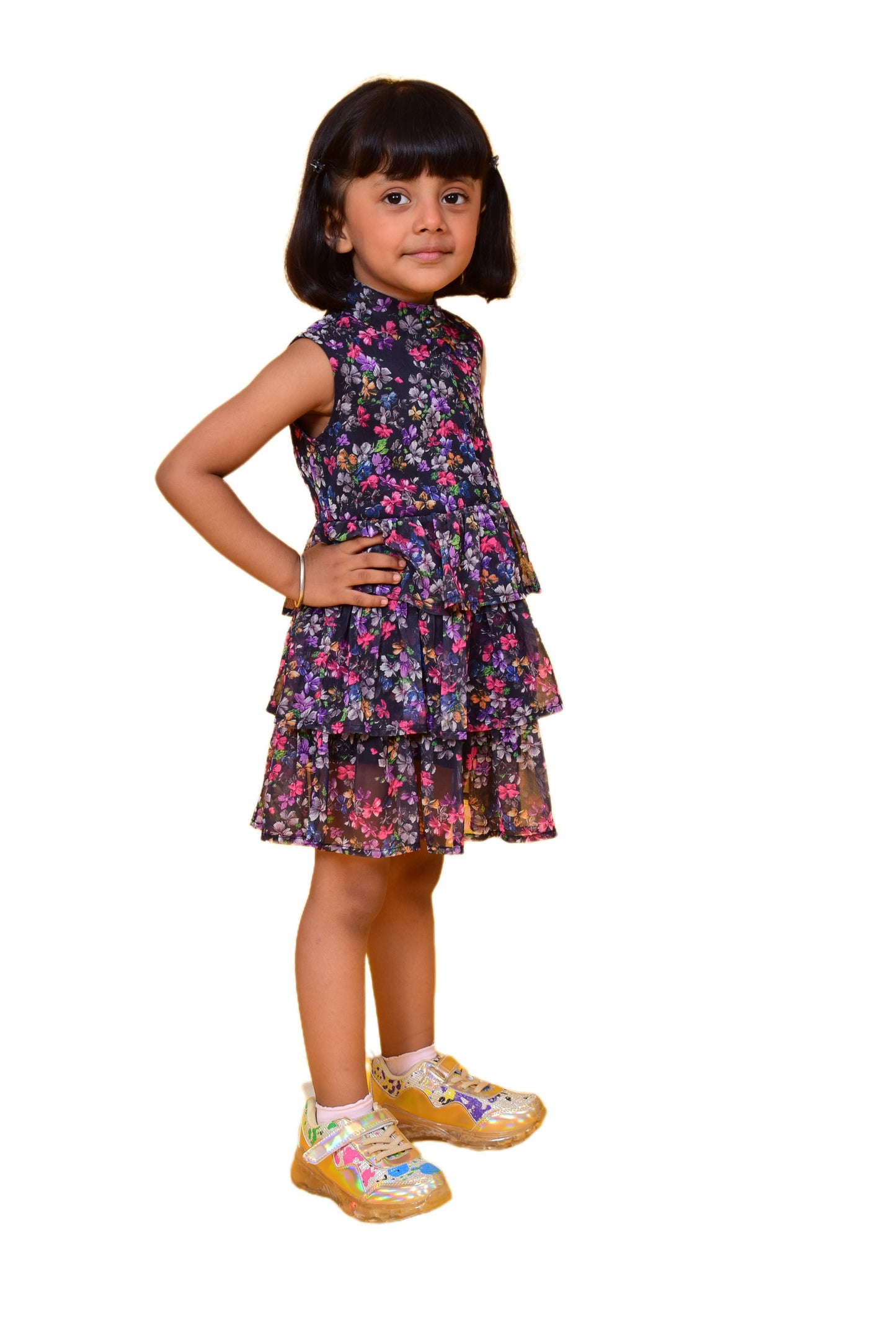 Girls Above Knee Casual Dress (Multicolor, Sleeveless) freeshipping - NUEVOSDAMAS