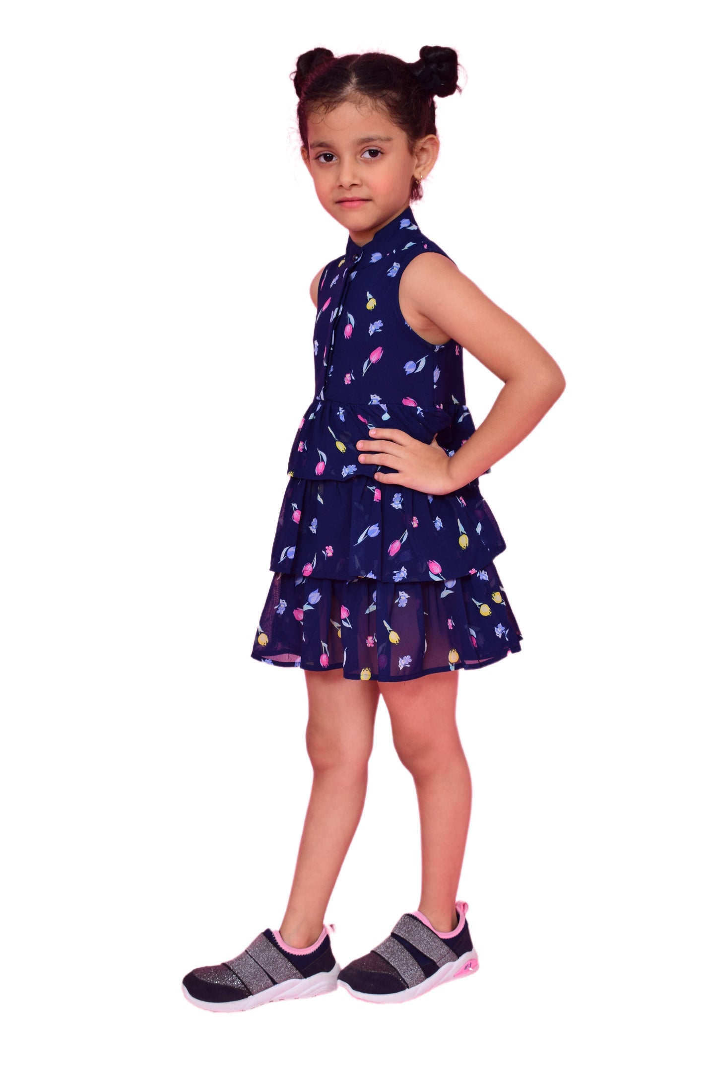 Girls Above Knee Casual Dress (Blue, Sleeveless) freeshipping - NUEVOSDAMAS