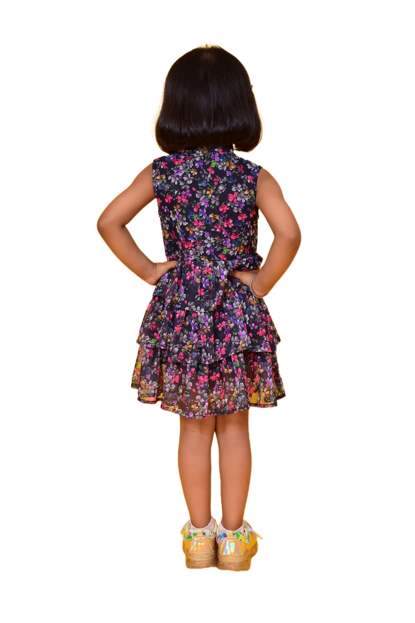 Girls Above Knee Casual Dress (Multicolor, Sleeveless) freeshipping - NUEVOSDAMAS