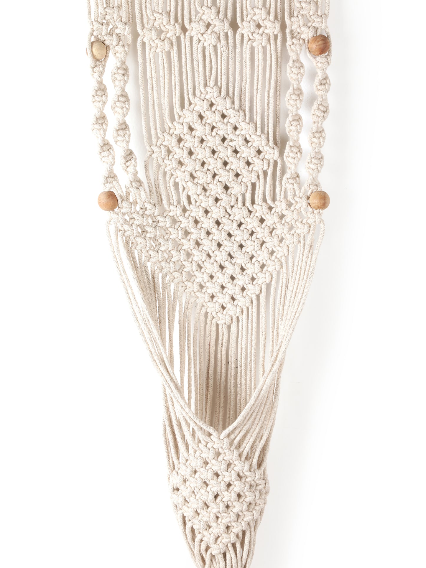 NUEVOSGHAR Macrame Plant Hanger | Boho Plant Holder | Hand Made Crochet Plant Holder | Indoor-Outdoor Wall Hanging Plant Holder | Beige-Pink