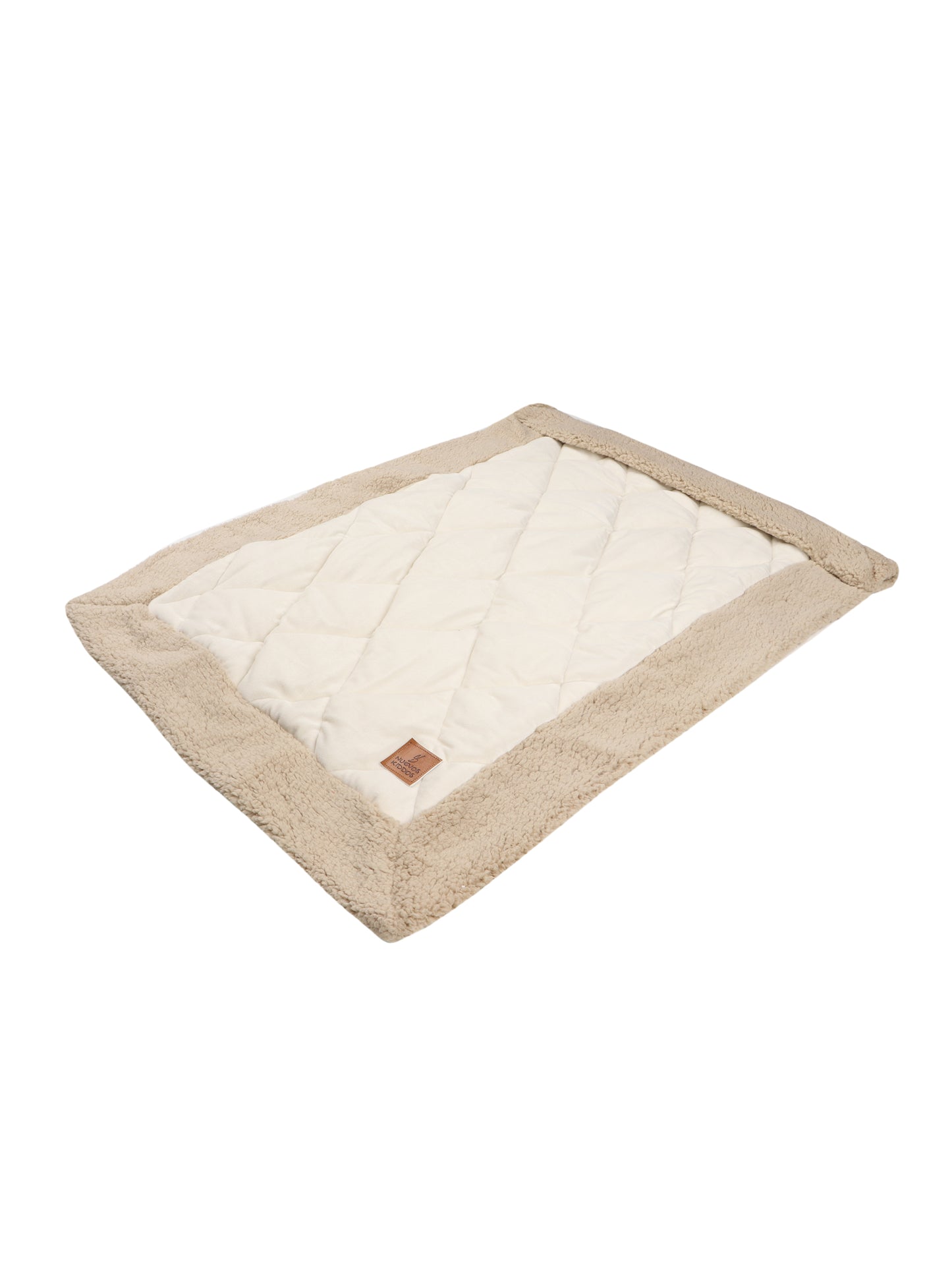 NUEVOSGHAR Solid Quilted Soft Velvet Fur Baby Blanket (0-24 Months) - Beige-Ivory