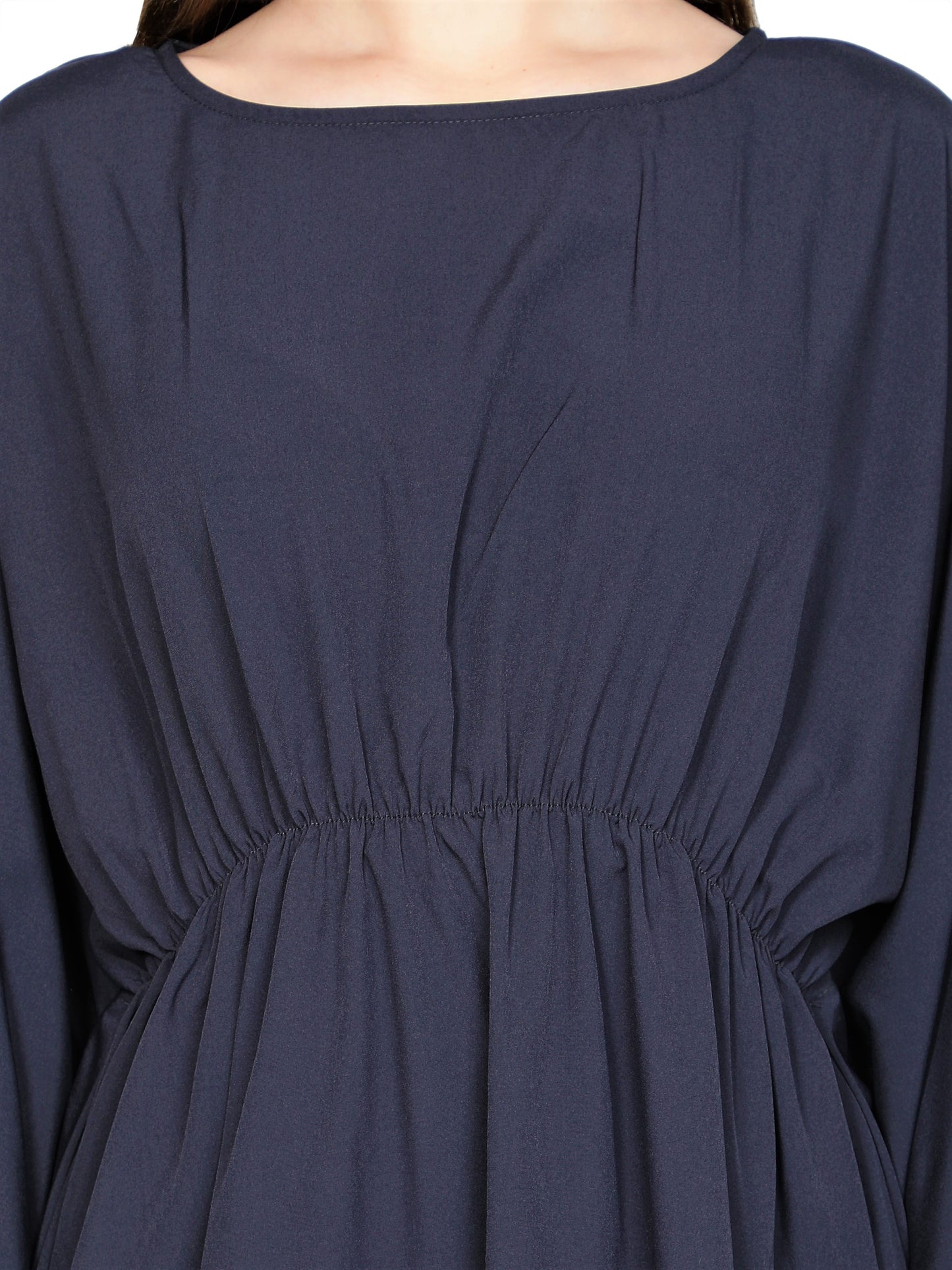 NUEVOSDAMAS American Crepe Solid Blue Kaftans