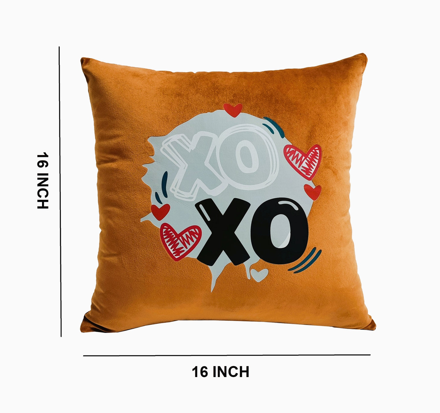 Valentine's Day Printed Cushion Gift Set Combo | Valentine Gift for Boyfriend Girlfriend | Couples Gift for Him/Her_Rust