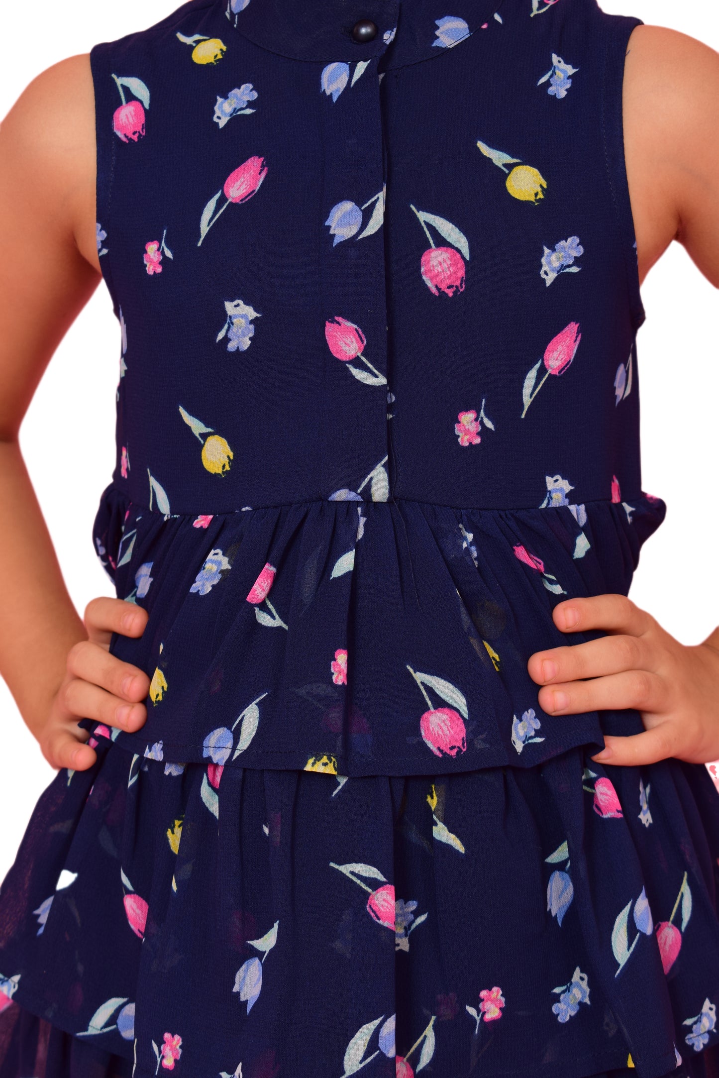 Girls Above Knee Casual Dress (Blue, Sleeveless) freeshipping - NUEVOSDAMAS