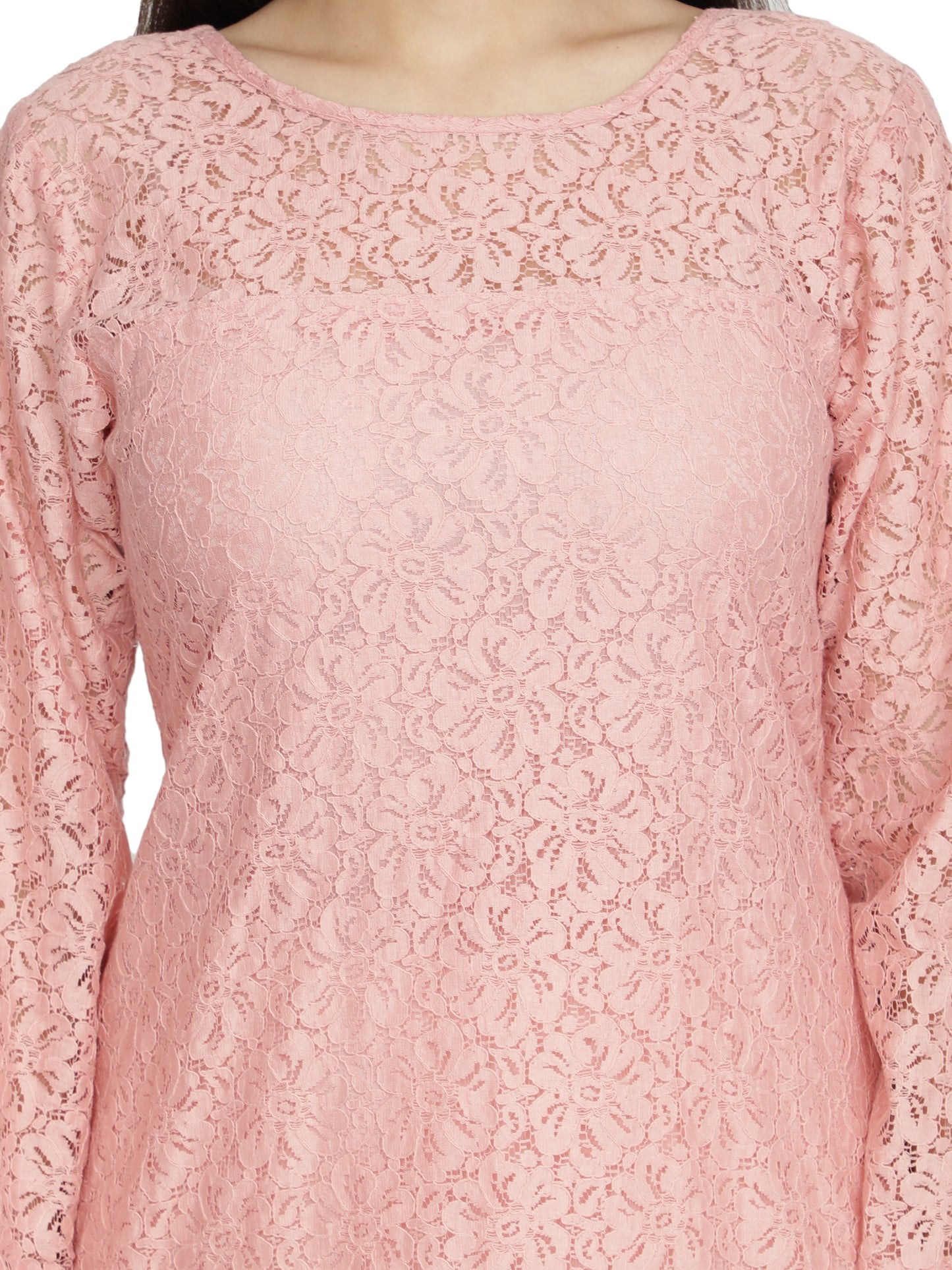 Women Printed Cotton Blend Straight Kurta (Pink) freeshipping - NUEVOSDAMAS