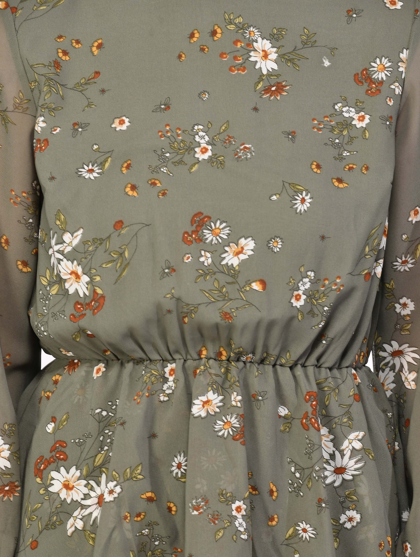 NUEVOSDAMAS Women Georgette Printed Designer Midi Dress