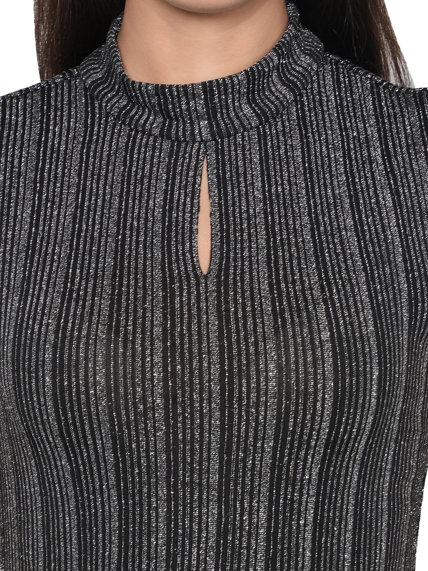 NUEVOSDAMAS Women Western Lurex Lycra Midi Dress