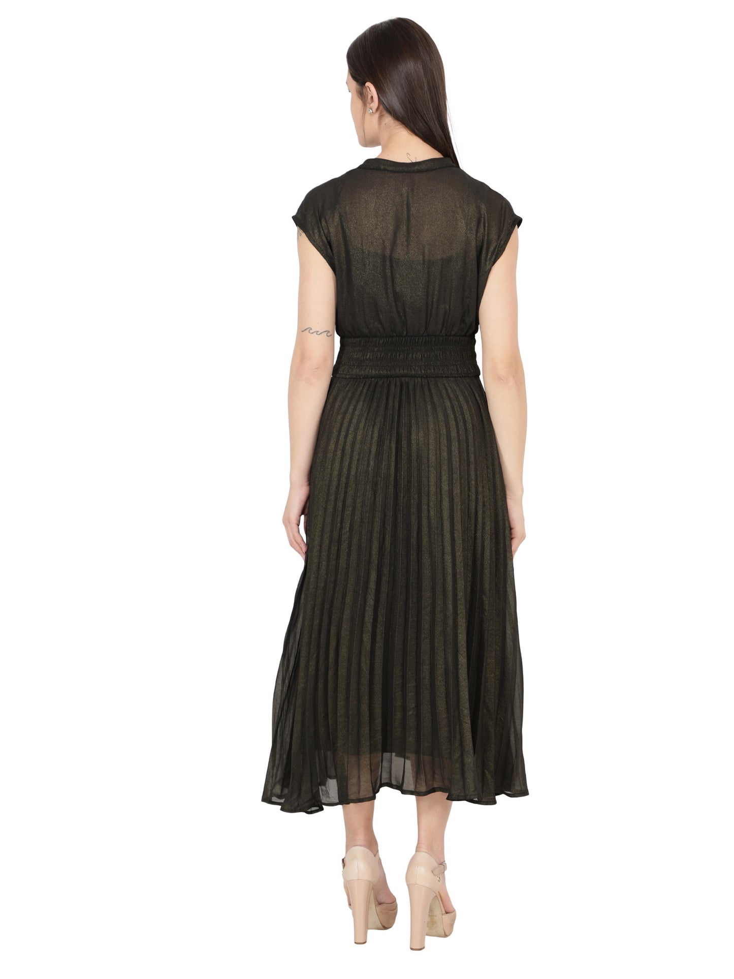 NUEVOSDAMAS Women's Sleeveless A-Line Maxi Dress Olive