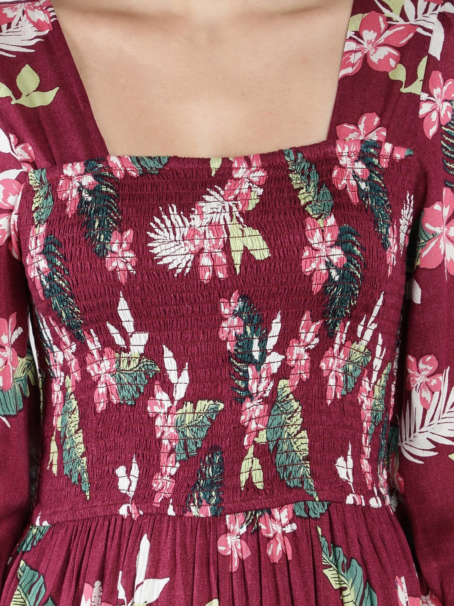 NUEVOSDAMAS Women Western Rayon Printed Dress | Latest Floral Printed Maxi Dress