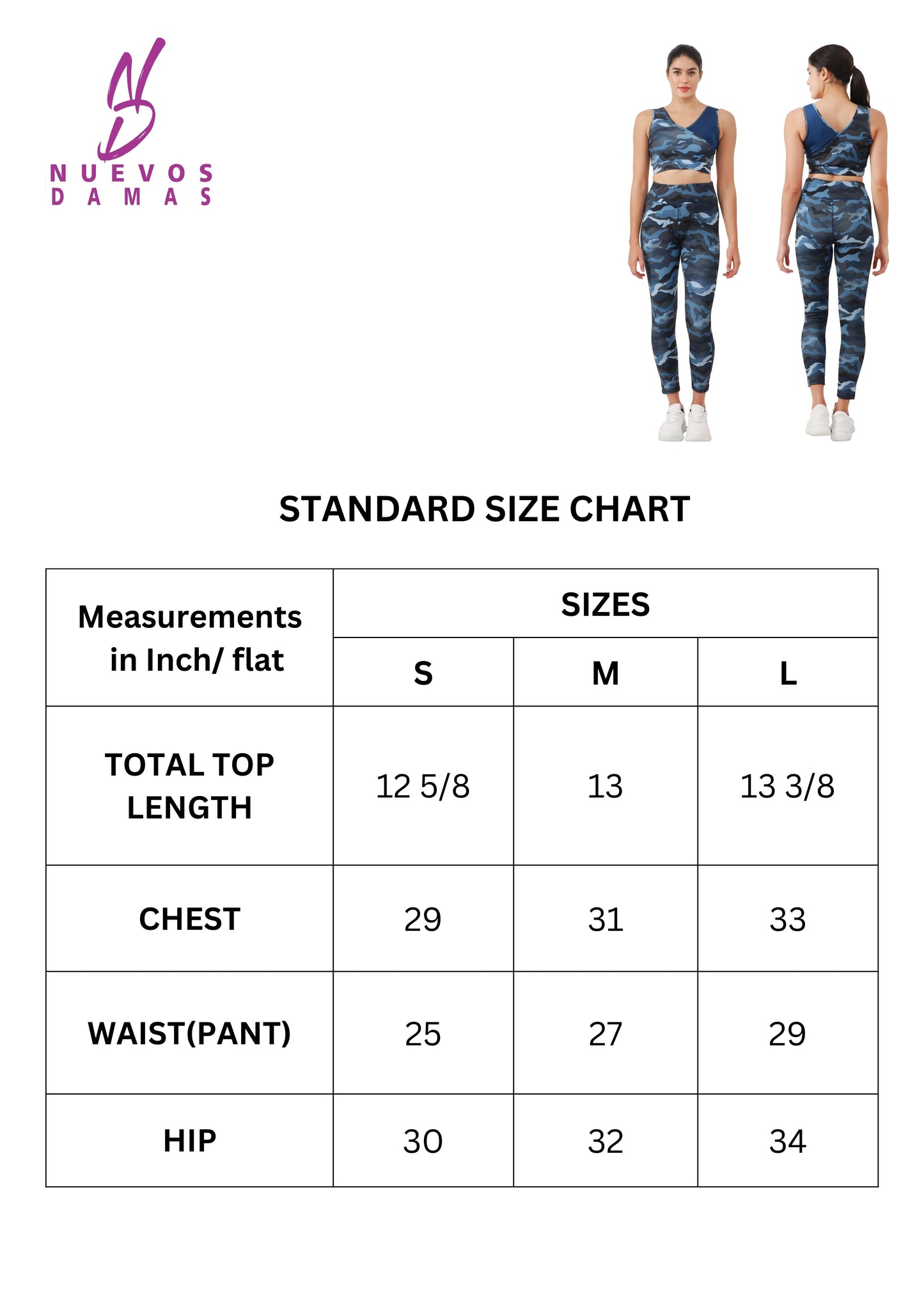 NUEVOSDAMAS Camaouflage Printed Women Active WearTracksuit | Gym Wear Padded Top And Bottom Set | Dry Fit Women Active Wear Combo Set_black/ blue