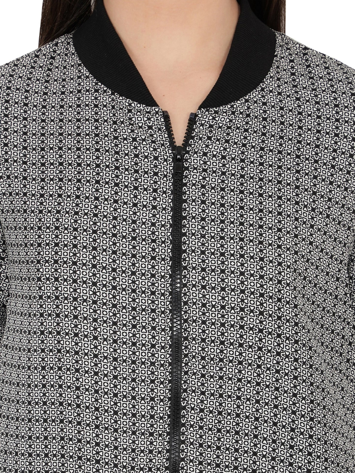 NUEVOSDAMAS Women Full Sleeve Polyester Printed Bomber Jacket