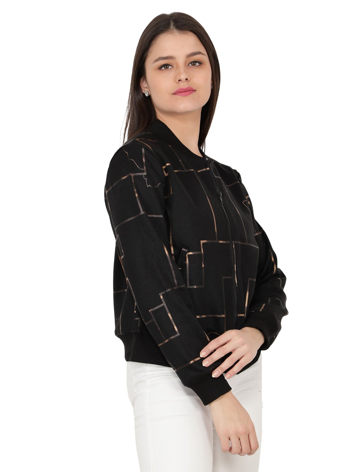 Nuevosdamas Woman's Bomber Jacket Black
