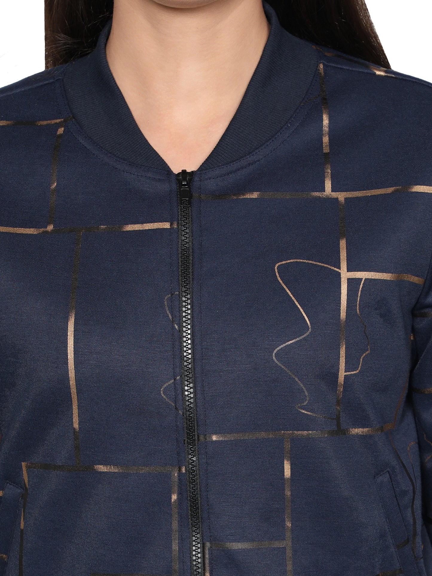 NUEVOSDAMAS Women Full sleeve Poly Cotton Printed Bomber Jacket
