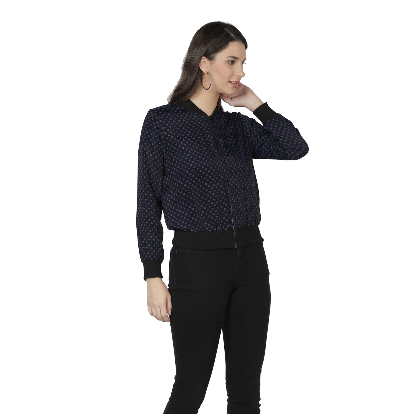NUEVOSDAMAS Women Full sleeve Multi Floral Printed Bomber Jacket