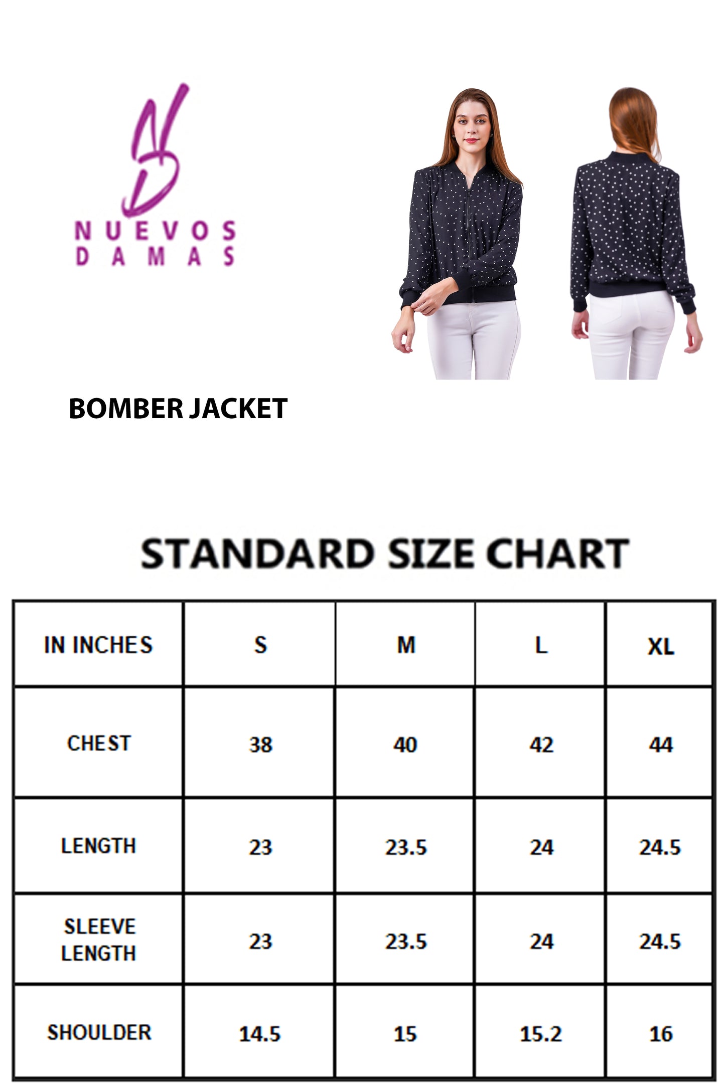 NUEVOSDAMAS Star Printed Black Bomber Jacket