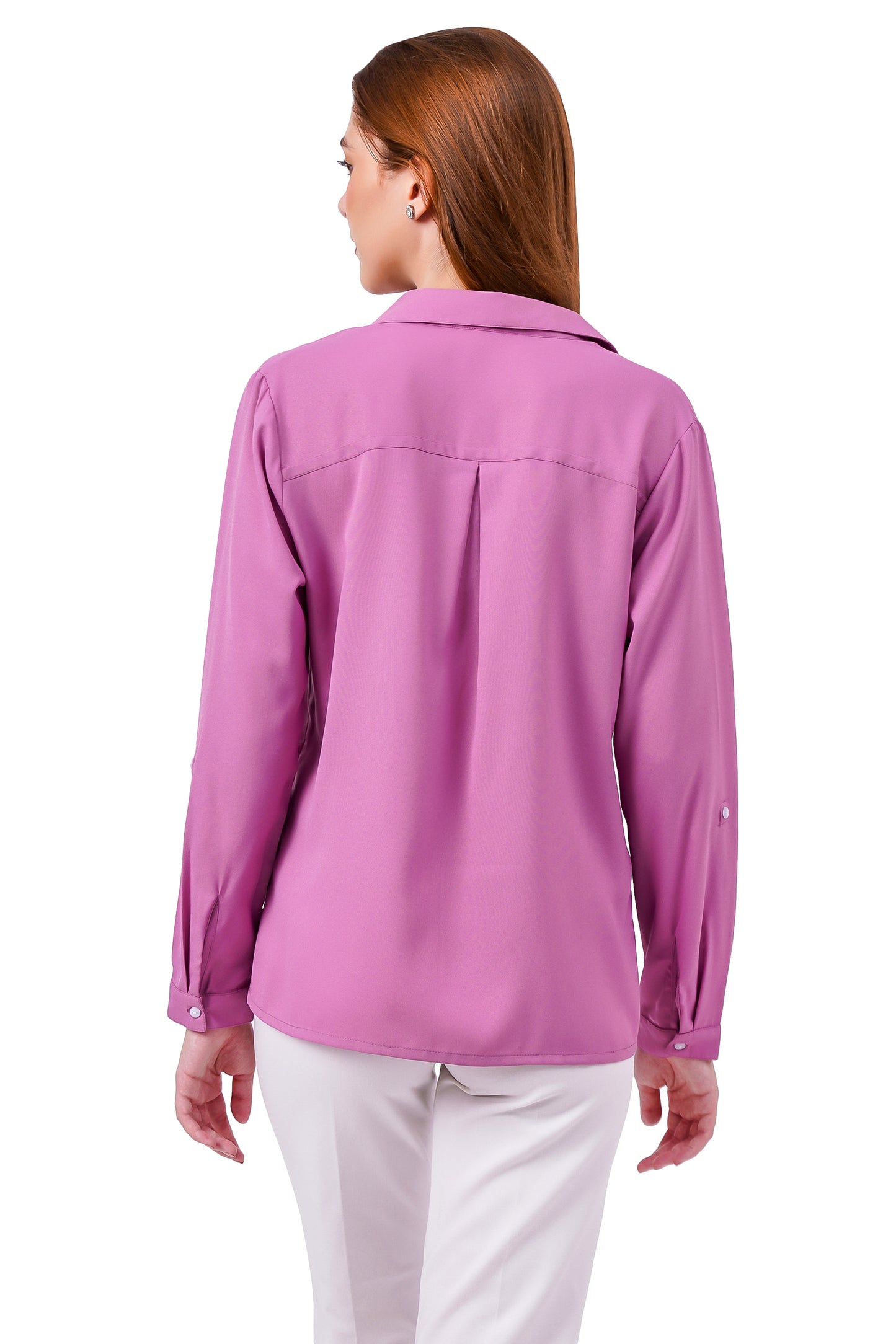 NUEVOSDAMAS Solid Mauve Casual/Formal Women Full Sleeve Shirt