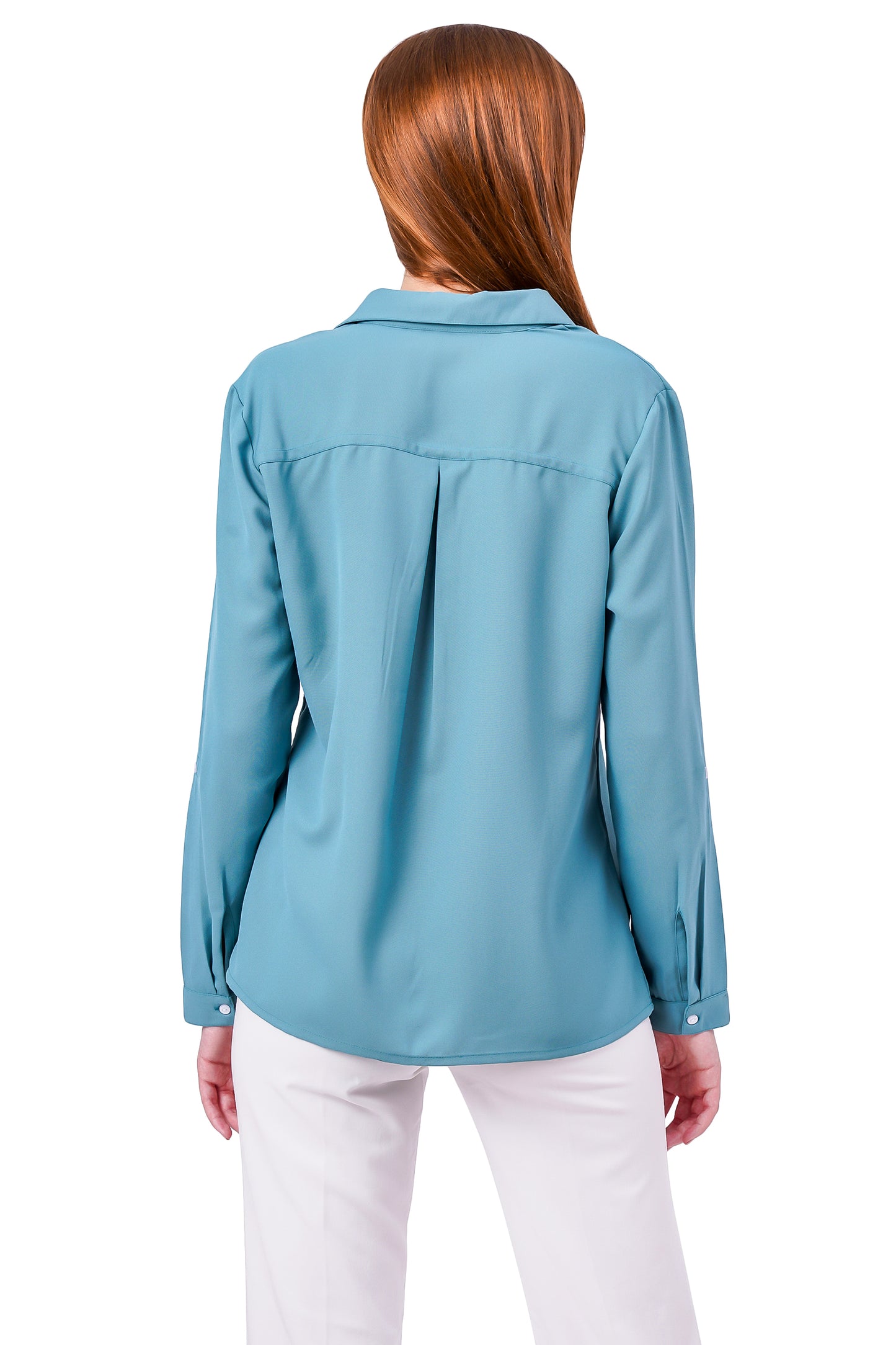 NUEVOSDAMAS Solid Turquoise Casual/Formal Women Full Sleeve Shirt