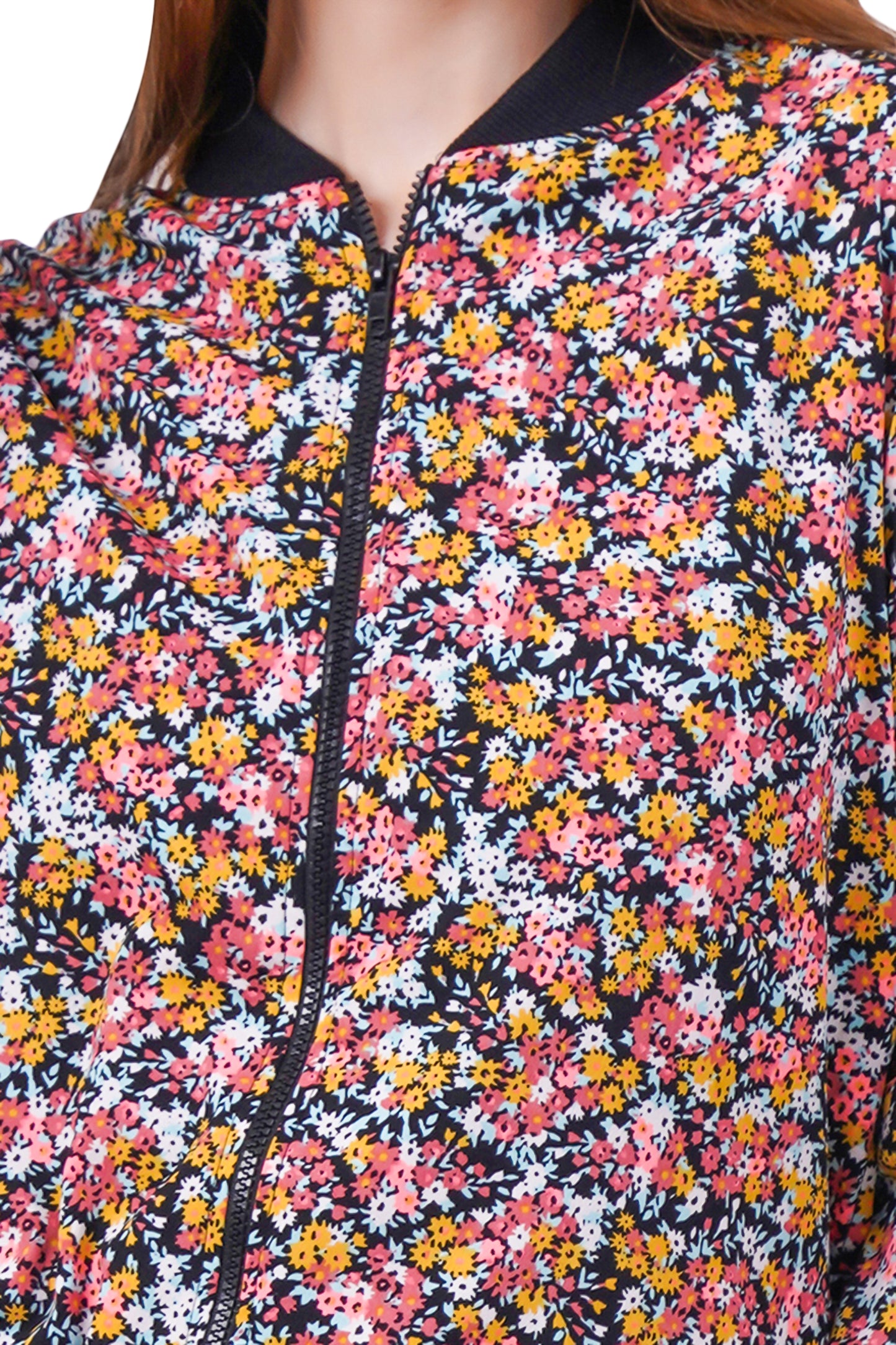 NUEVOSDAMAS FLORAL PRINTED MULTI BOMBER JACKET